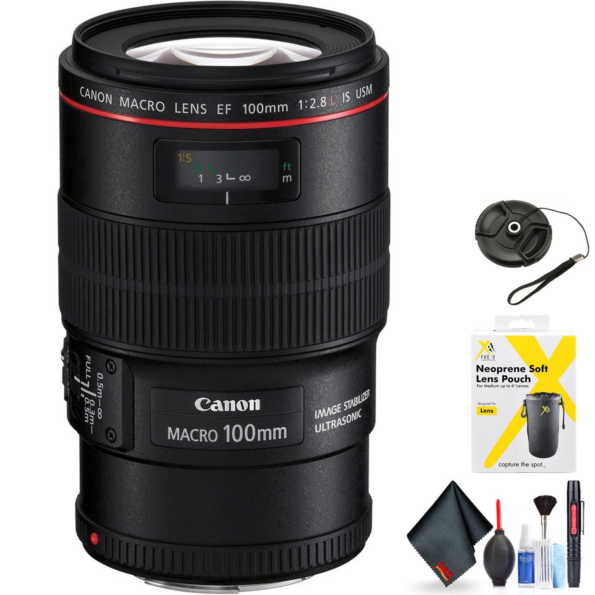 Canon EF 100mm f/2.8L Macro is USM Lens for Canon EF Mount + Accessories International Model with 2 Year Warranty Canon