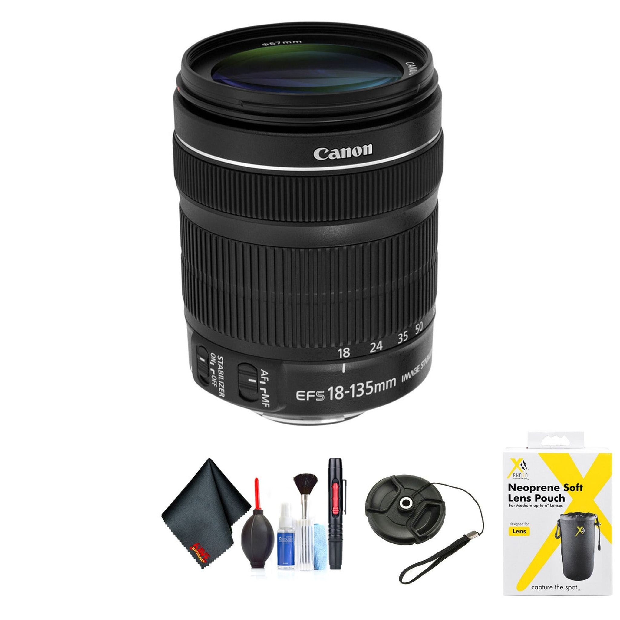 Canon EF-S 18-135mm f/3.5-5.6 is STM Lens for Canon EF-S Mount + Accessories International Model with 2 Year Warranty Canon