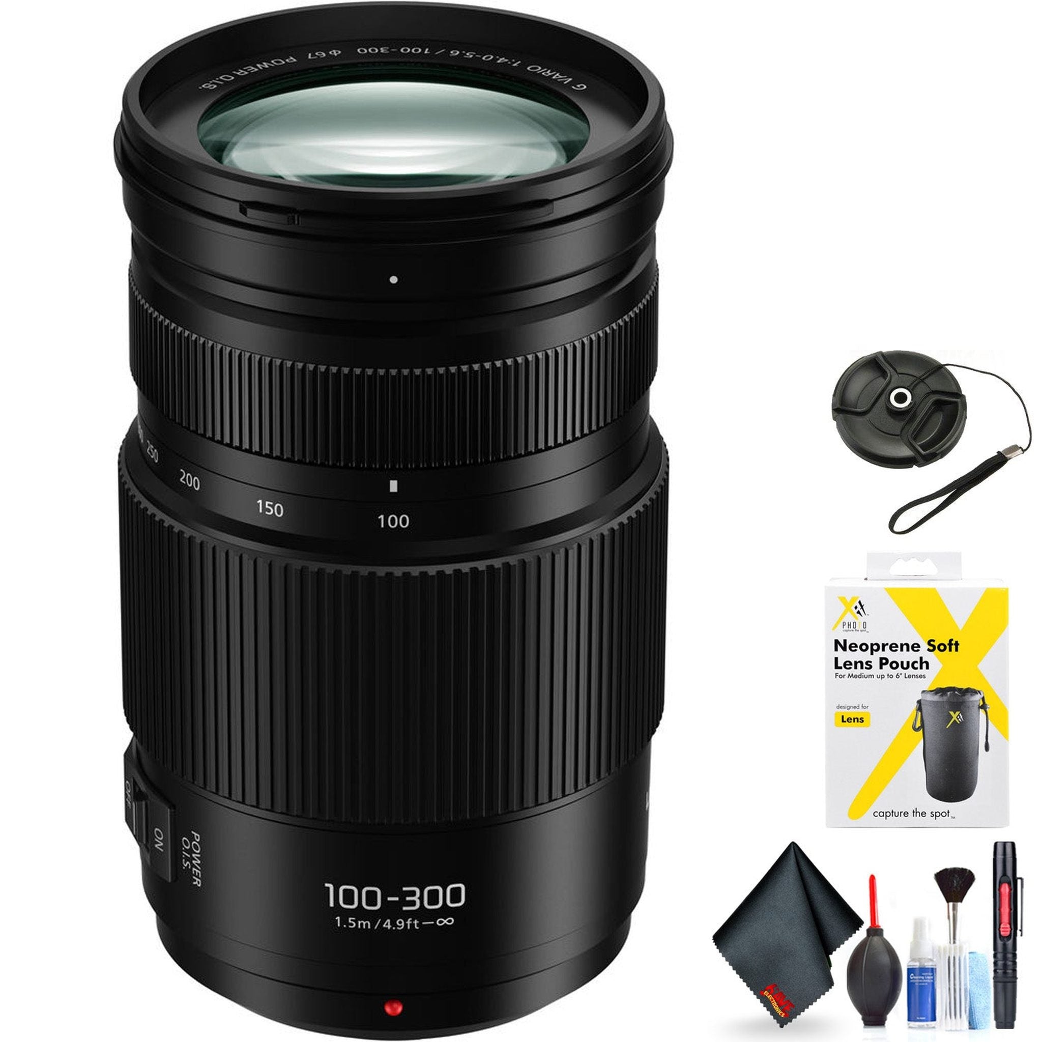 Panasonic Lumix G Vario 100-300mm f/4-5.6 II Power O.I.S. Lens for Micro Four Thirds Mount + Accessories International Panasonic