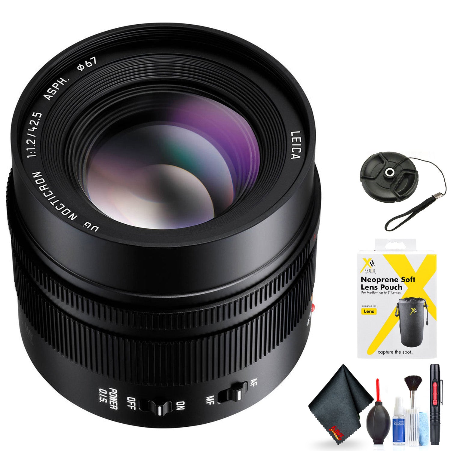 Panasonic Leica DG Nocticron 42.5mm f/1.2 ASPH. Power O.I.S. Lens for Micro Four Thirds Mount + Accessories Internation Panasonic