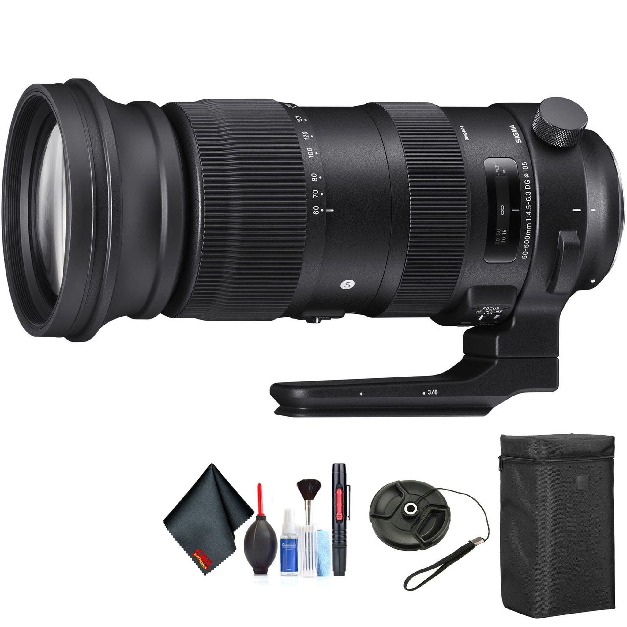 Sigma 60-600mm f/4.5-6.3 DG OS HSM Sports Lens for Nikon F for Nikon F Mount + Accessories International Model with 2 Y Sigma