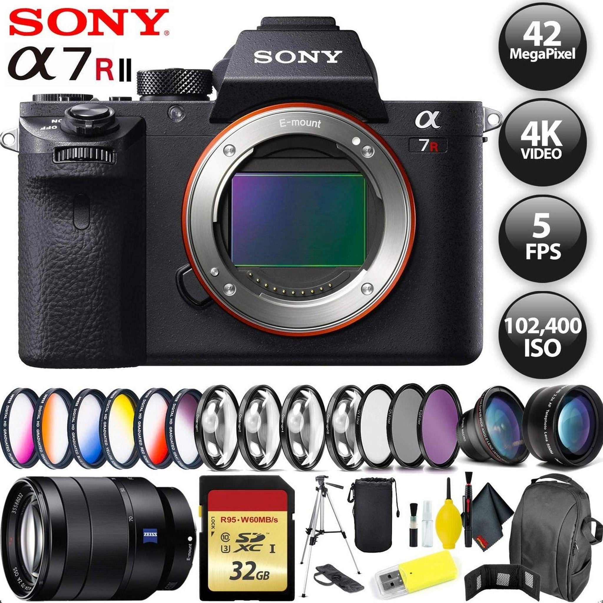 Sony Alpha a7R II Mirrorless Digital Camera + 256GB Memory Card + Sony FE 70-200mm Lens Sony