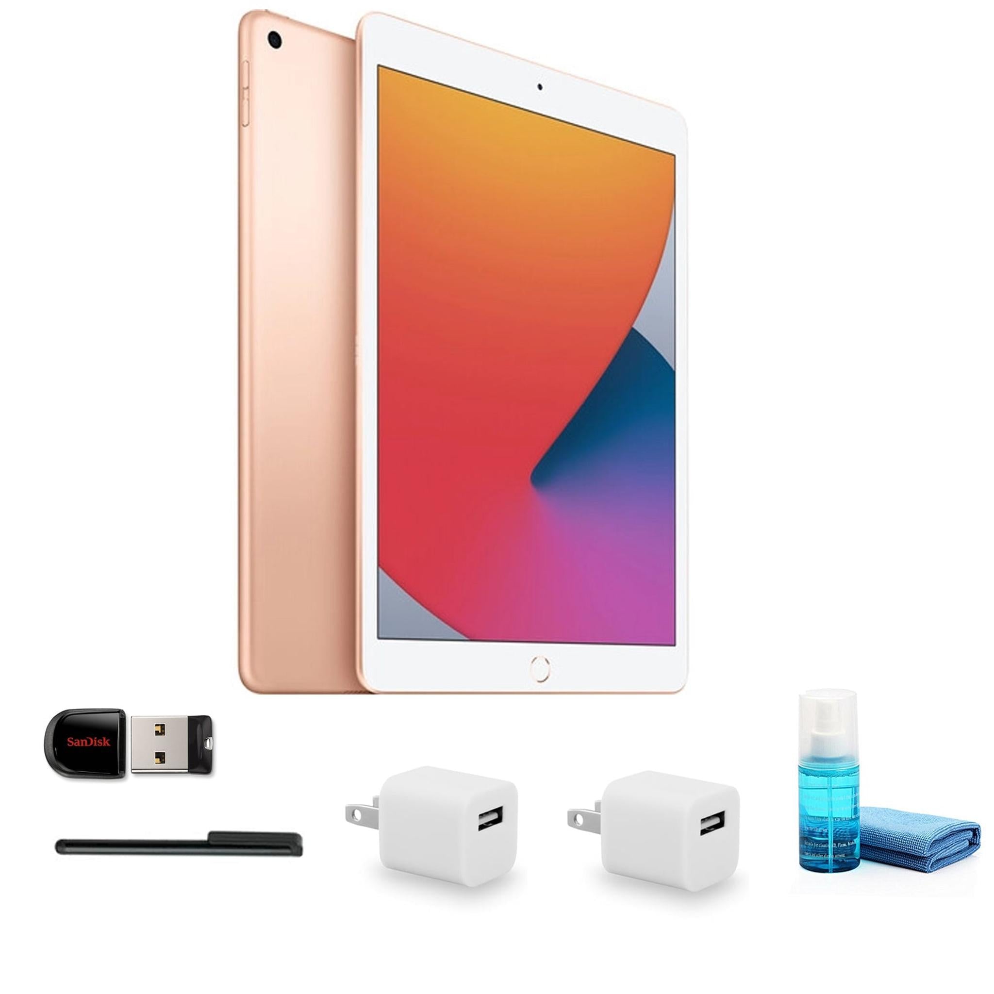 Apple 10.2 Inch iPad (8th Gen, 128GB, Wi-Fi Only, Gold) with Cleaning Kit + More