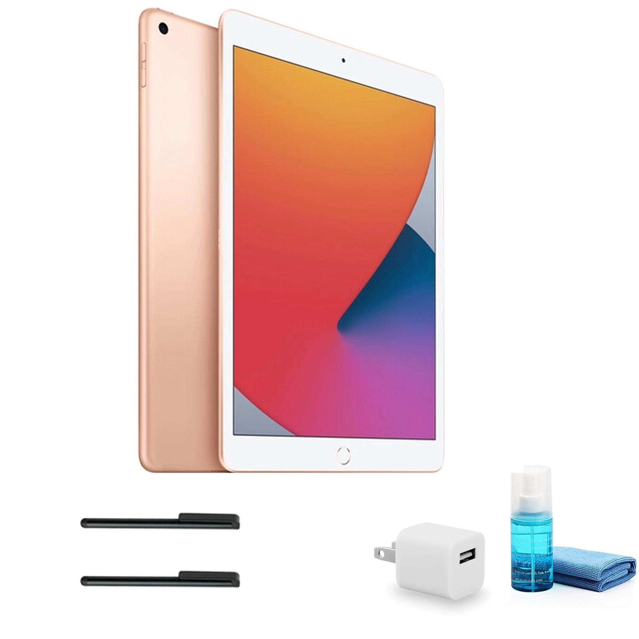 Apple 10.2 Inch iPad (8th Gen, 128GB, Wi-Fi Only, Gold) with LCD Cleaning Kit Bundle