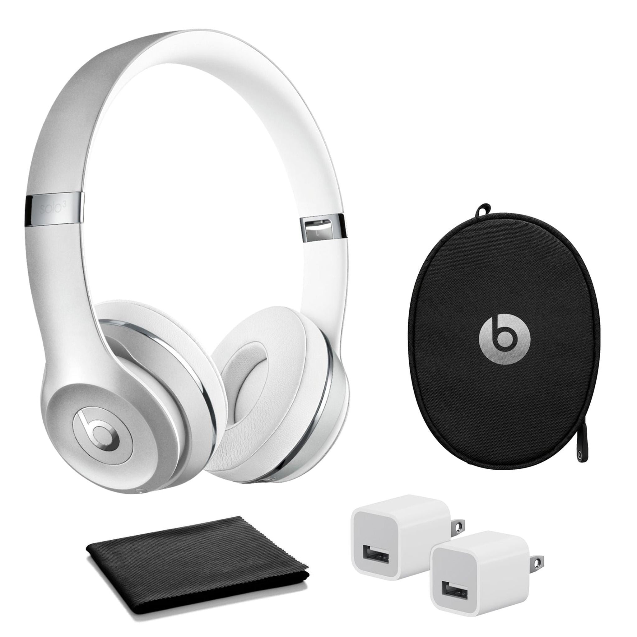 Solo 3 Wireless On-Ear Headphones - Satin Silver with USB adapter Beats