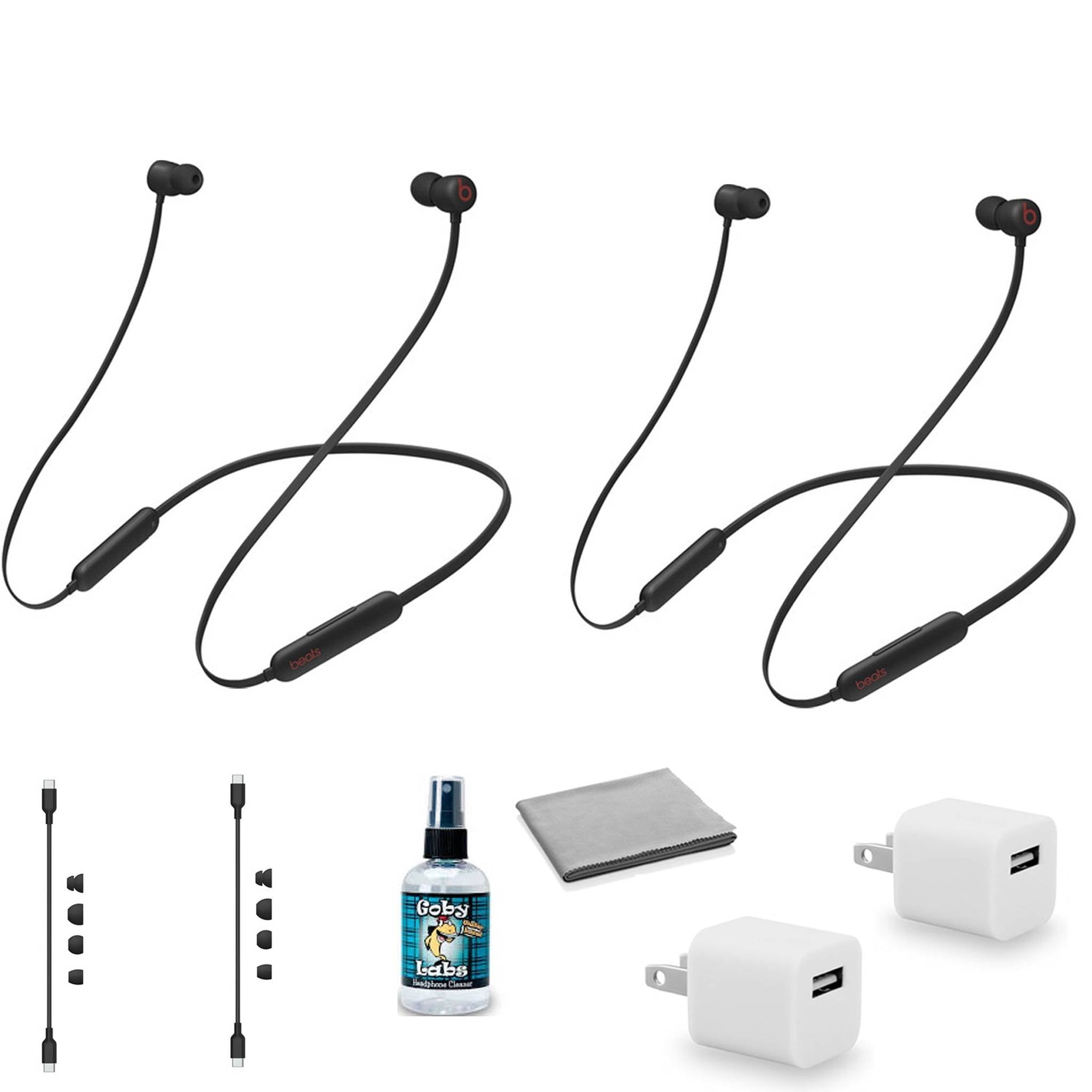 Beats by Dr. Dre Beats Flex Wireless In-Ear Headphones Beats Black 2 pack MYMC2LL/A with Headphone Cleaner Bundle Beats