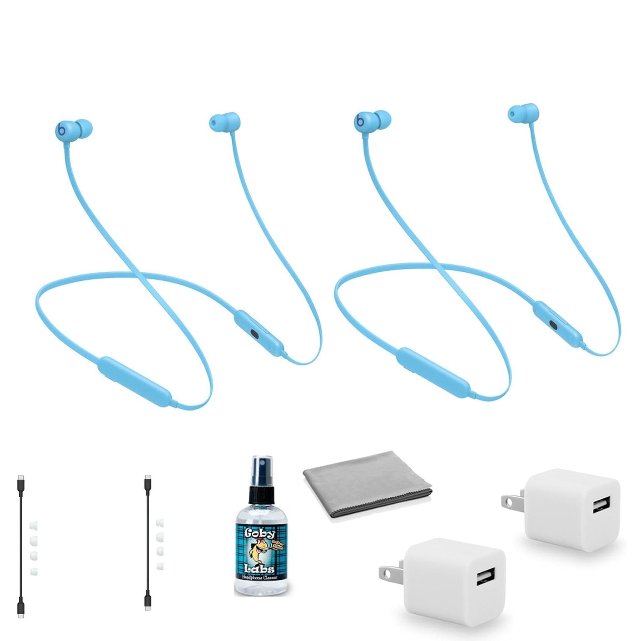 Beats by Dr. Dre Beats Flex Wireless In-Ear Headphones 2-Pack (Flame Blue) MYMG2LL/A with Headphone Cleaner Bundle