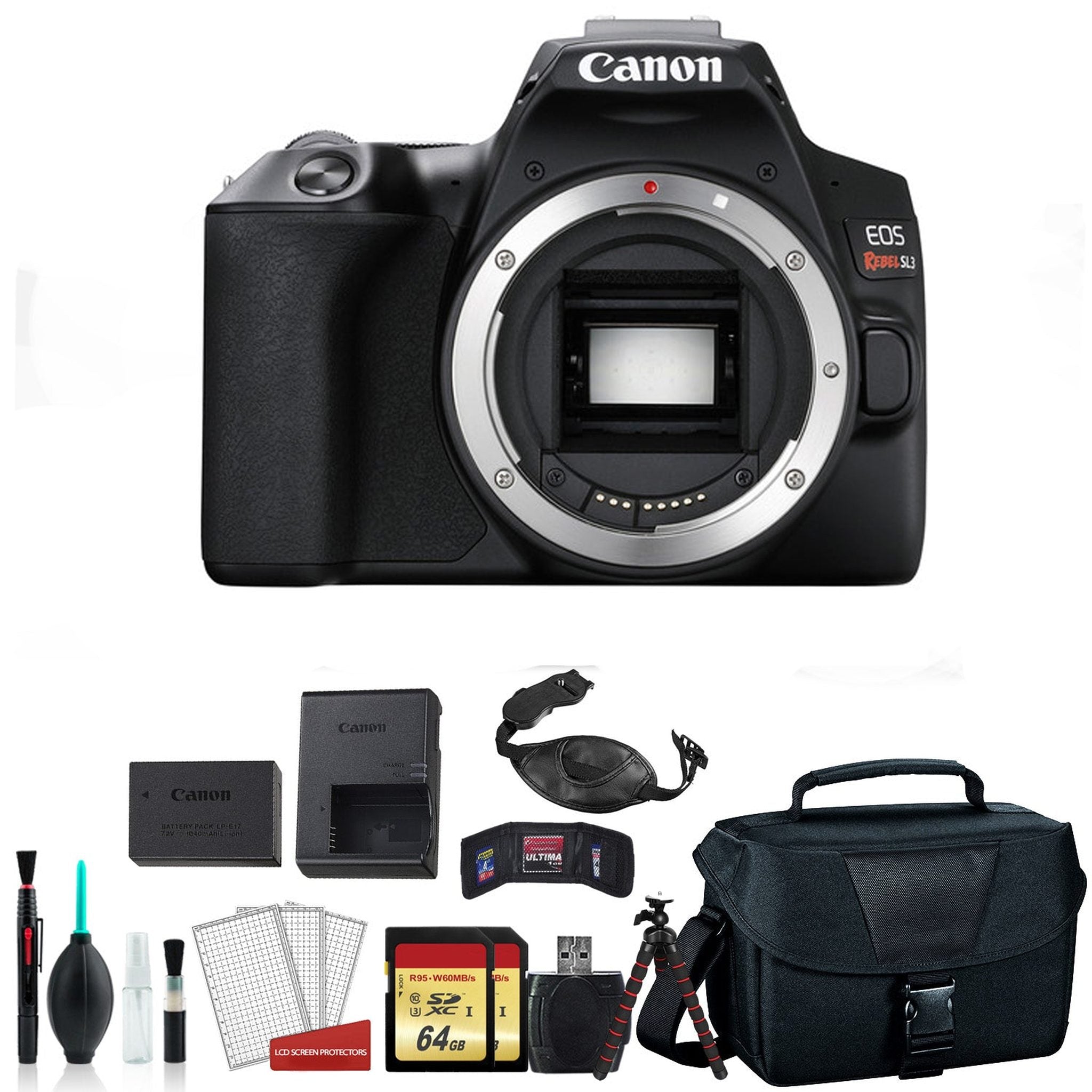 Canon Rebel SL3 Camera Body Only Kit Box - Kit with 2x 64GB Card Canon