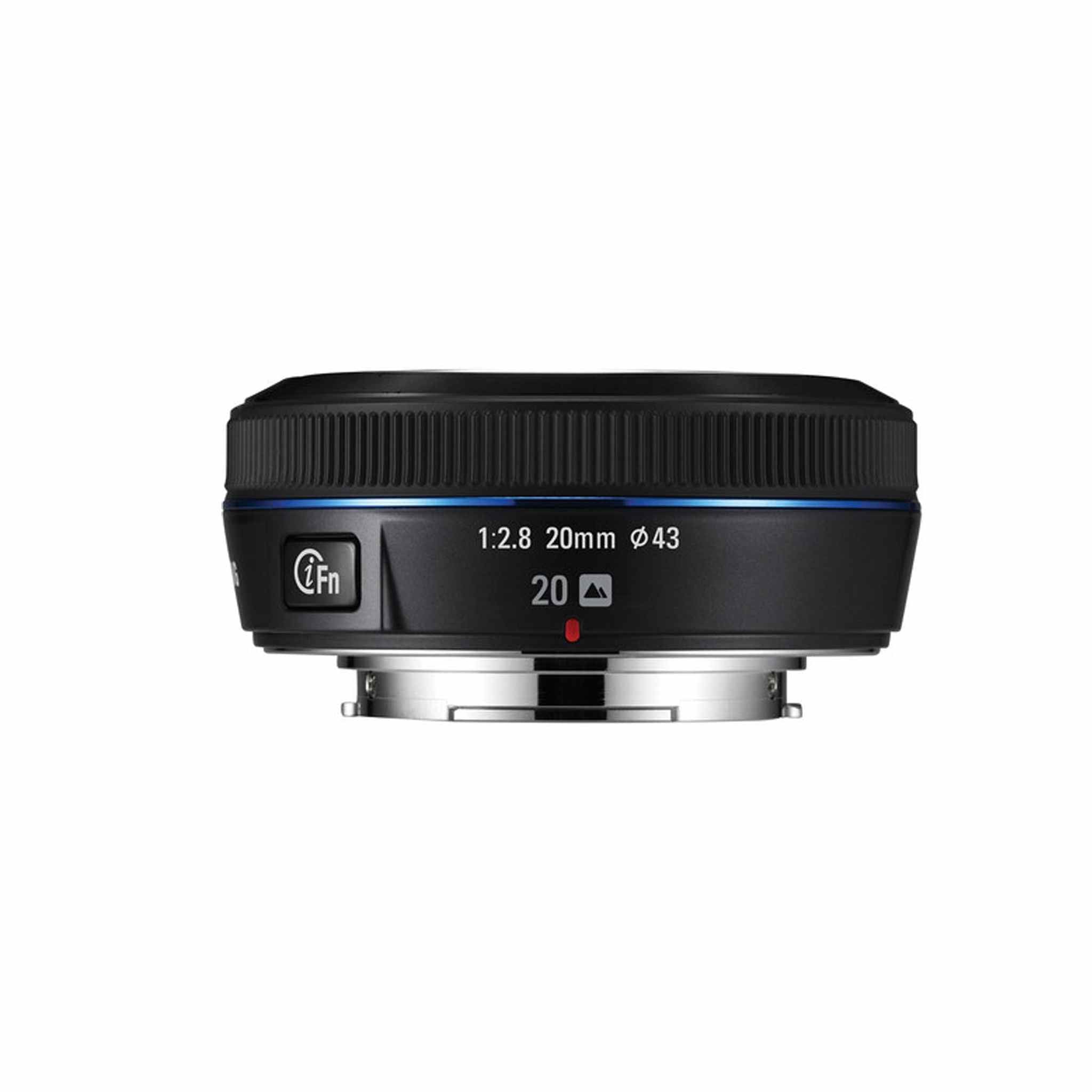 SAMSUNG 20MM F.8 PANCAKE LENS F/ NX Black - Kit with 128GB Memory Card Samsung