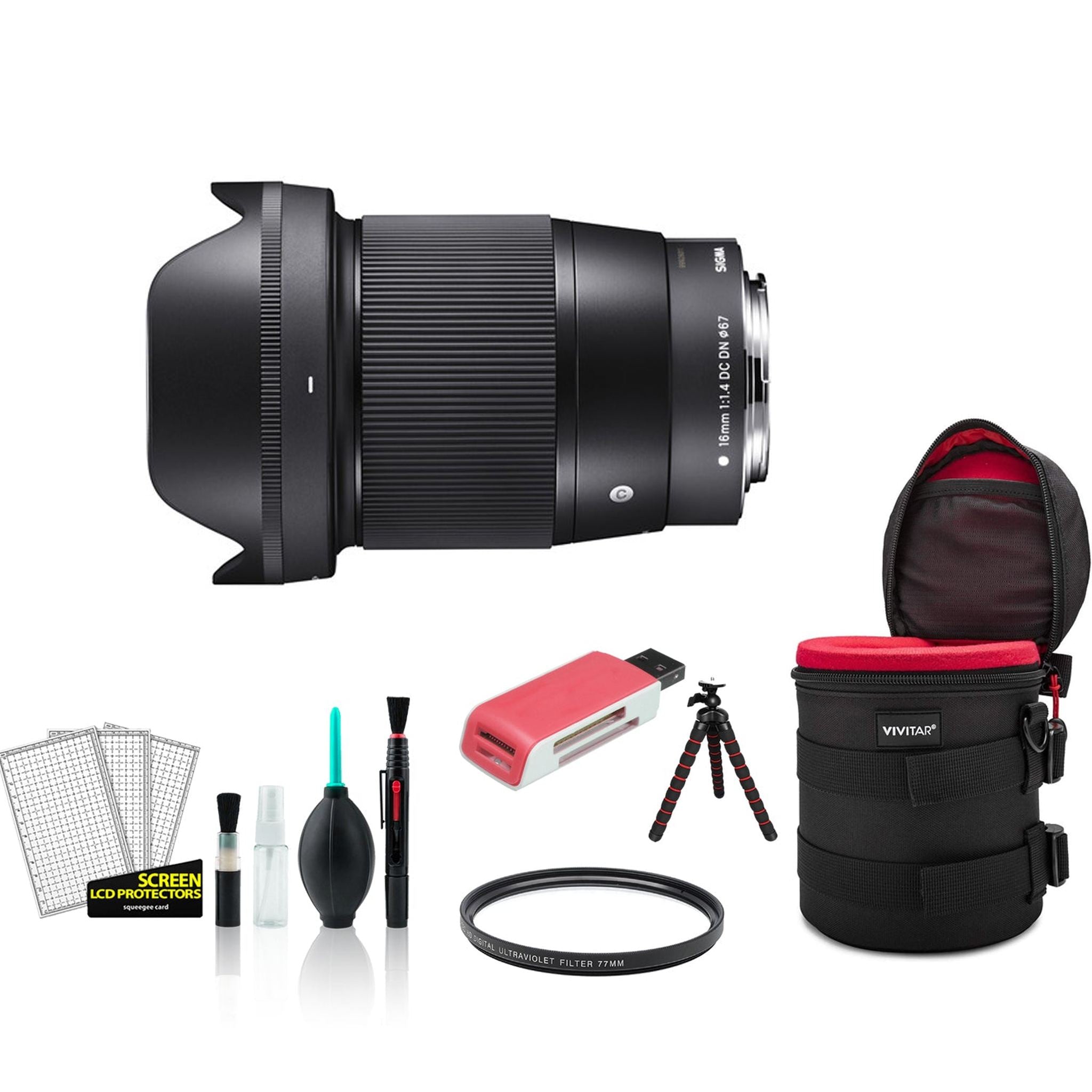 Sigma 16mm Contemporary Lens f/1.4 DC DN for Micro Four Thirds 402963 with UV Filter Bundle Sigma