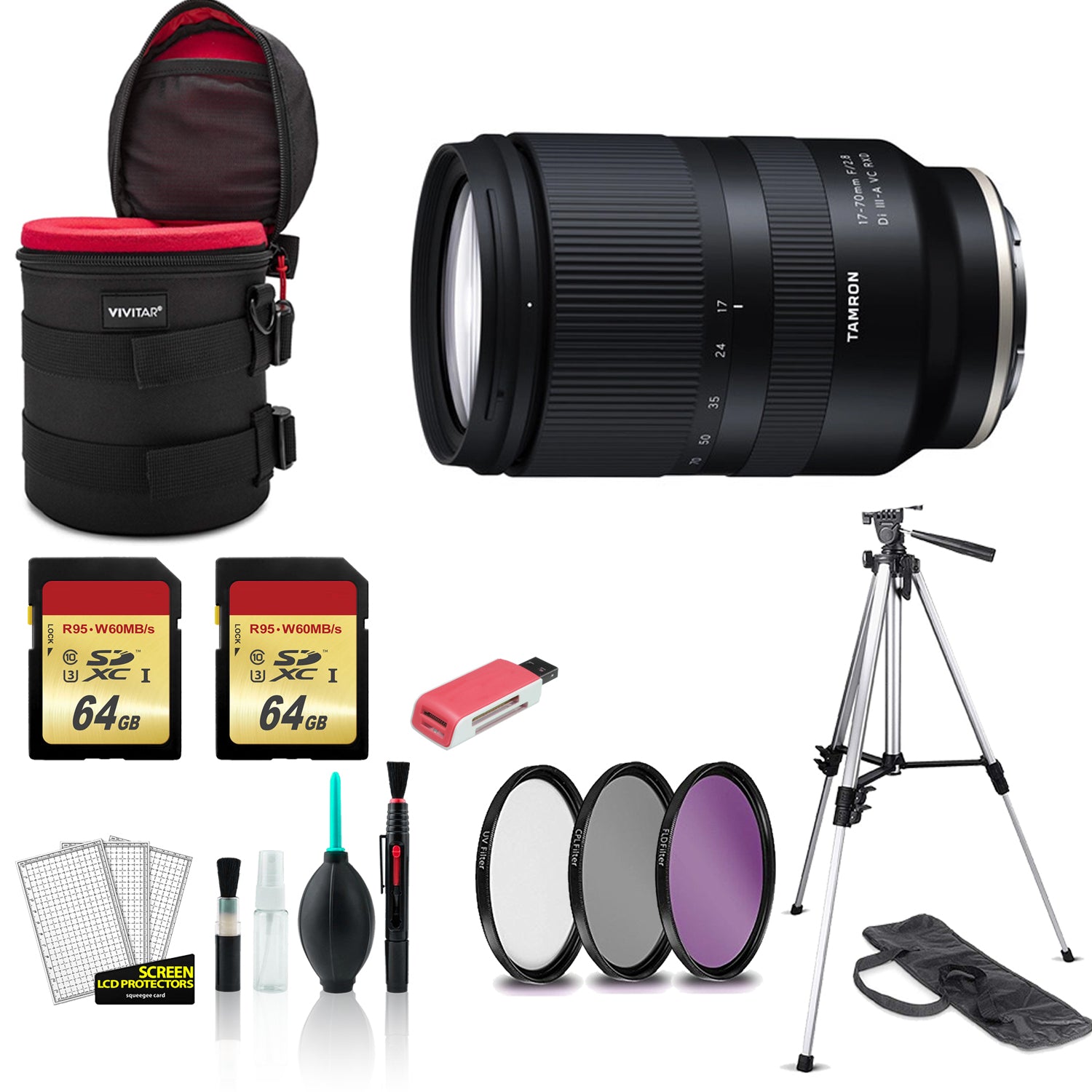 Tamron 18-300mm Lens for Sony E - Kit with Tripod, 2x 64GB Memory Card + More Tamron