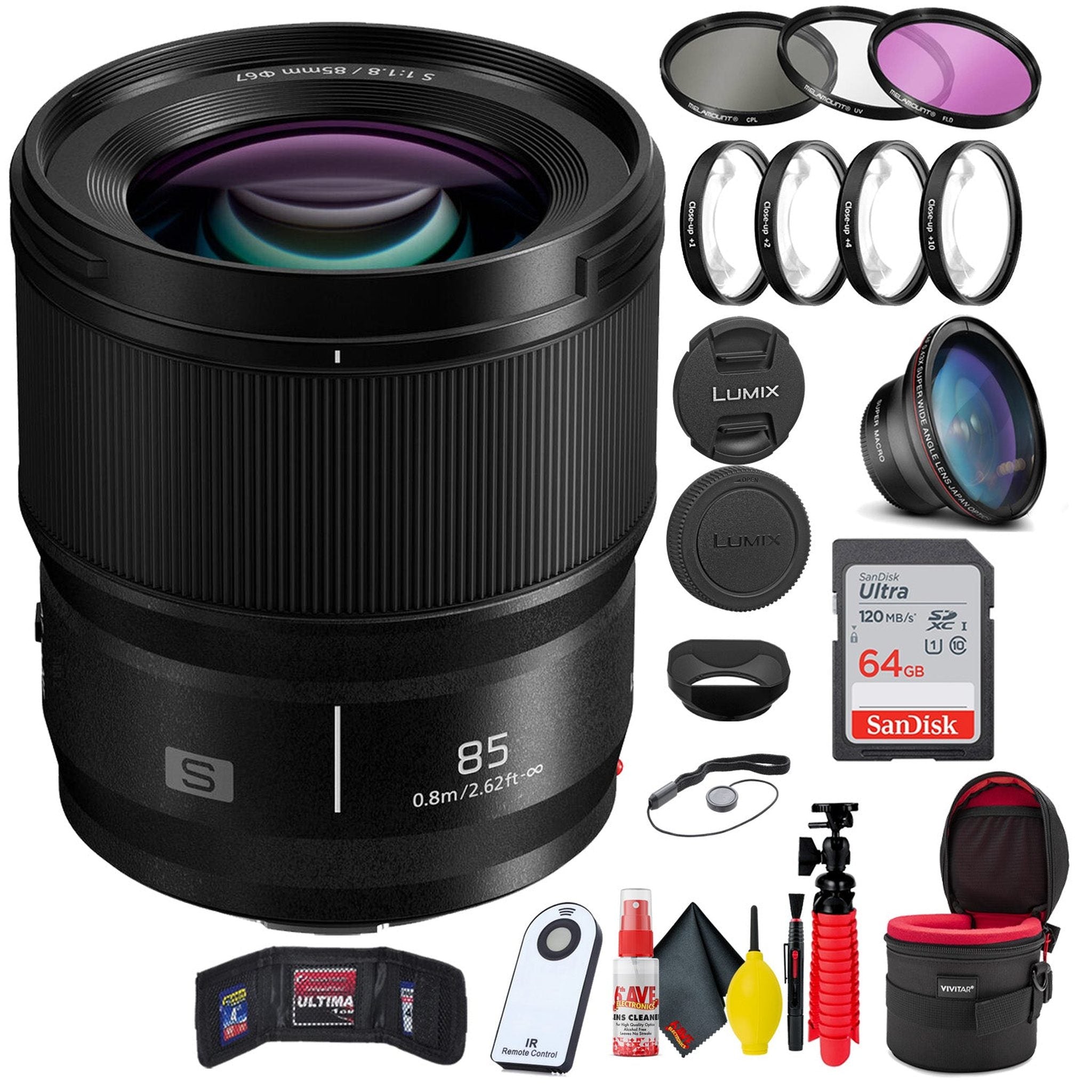 Panasonic Lumix S 85mm f/1.8 Lens + Accessories Bundle Starter Bundle Panasonic