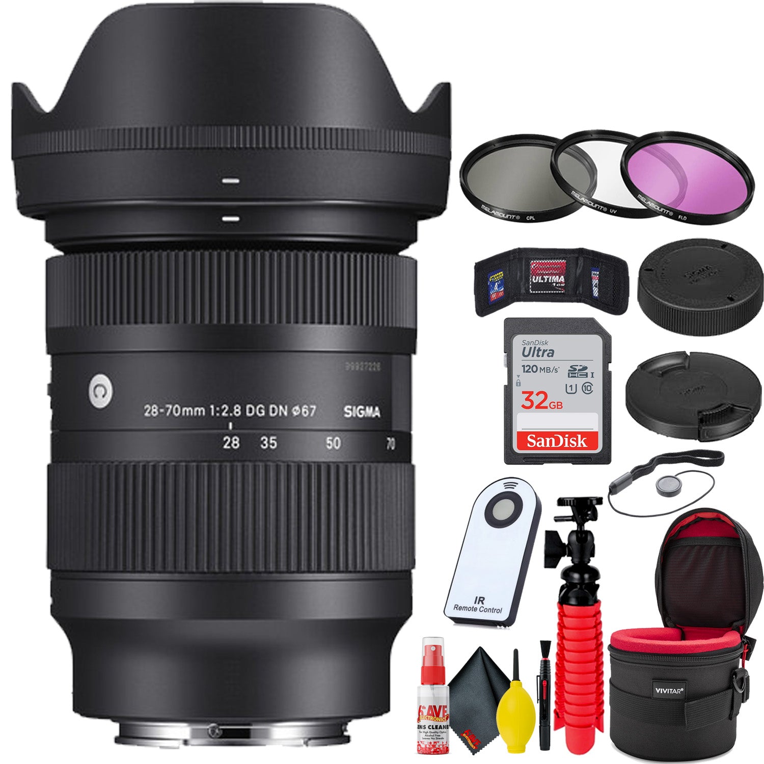 Sigma 28-70mm f/2.8 DG DN Contemporary Lens for Sony E + 32GB SD Card Bundle Sigma