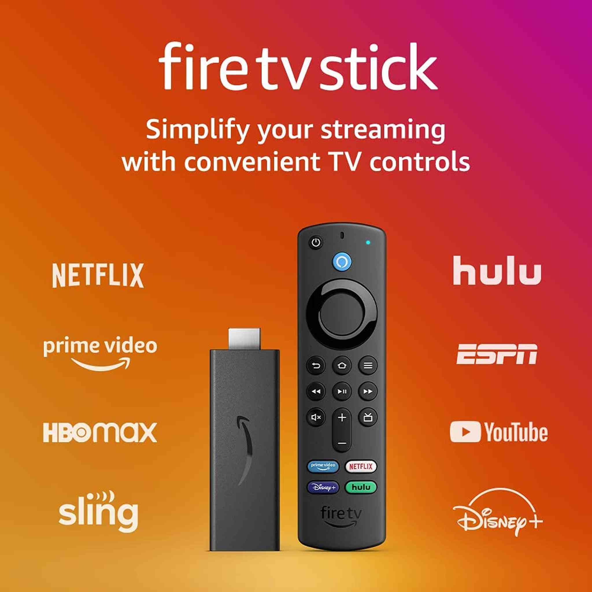 Amazon Fire TV Stick (2021) + Smart Plug + Cat5 Cable + Batteries Bundle