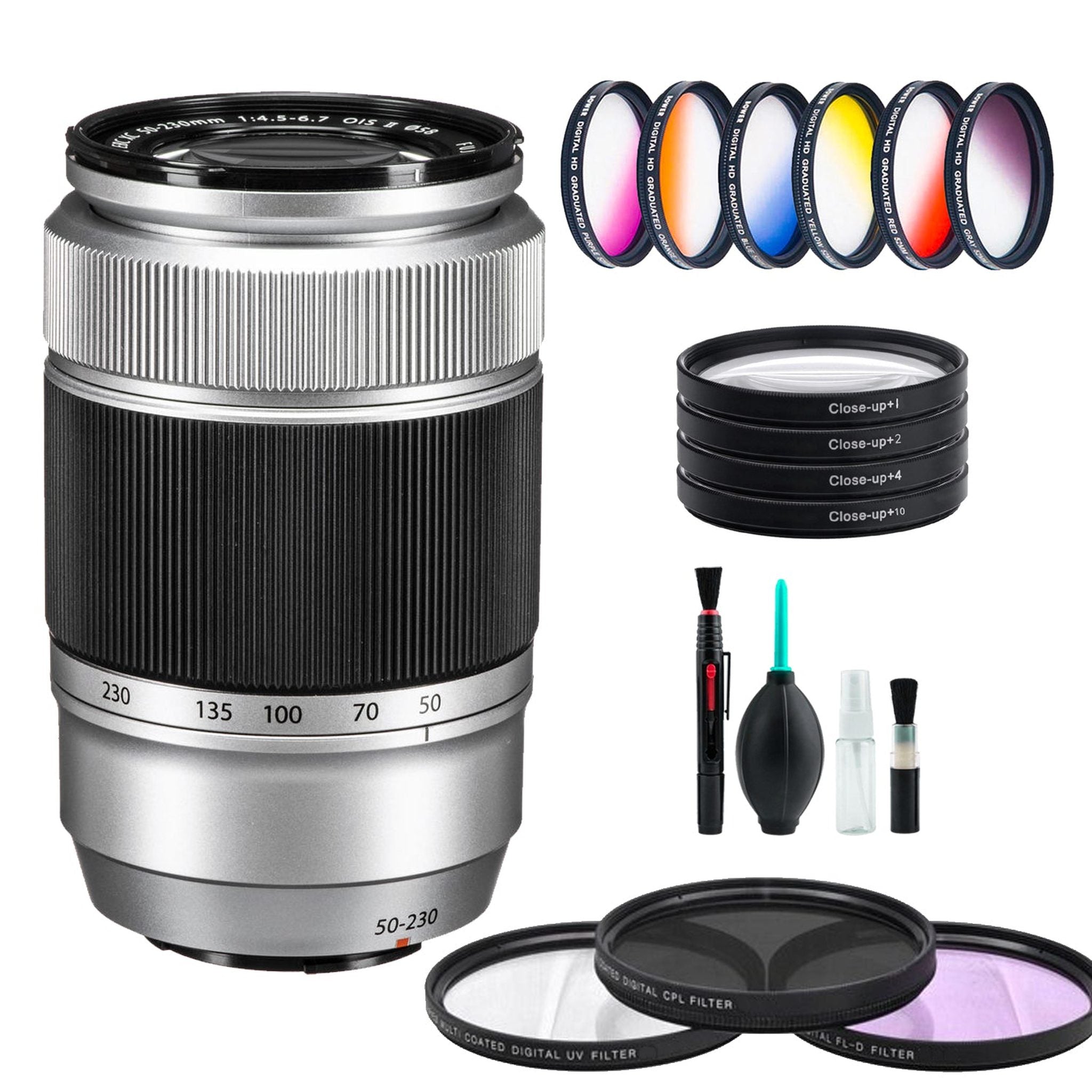 Fujifilm XC 50-230mm f/4.5-6.7 OIS II Lens Silver + Standard Accessory Kit Fujifilm