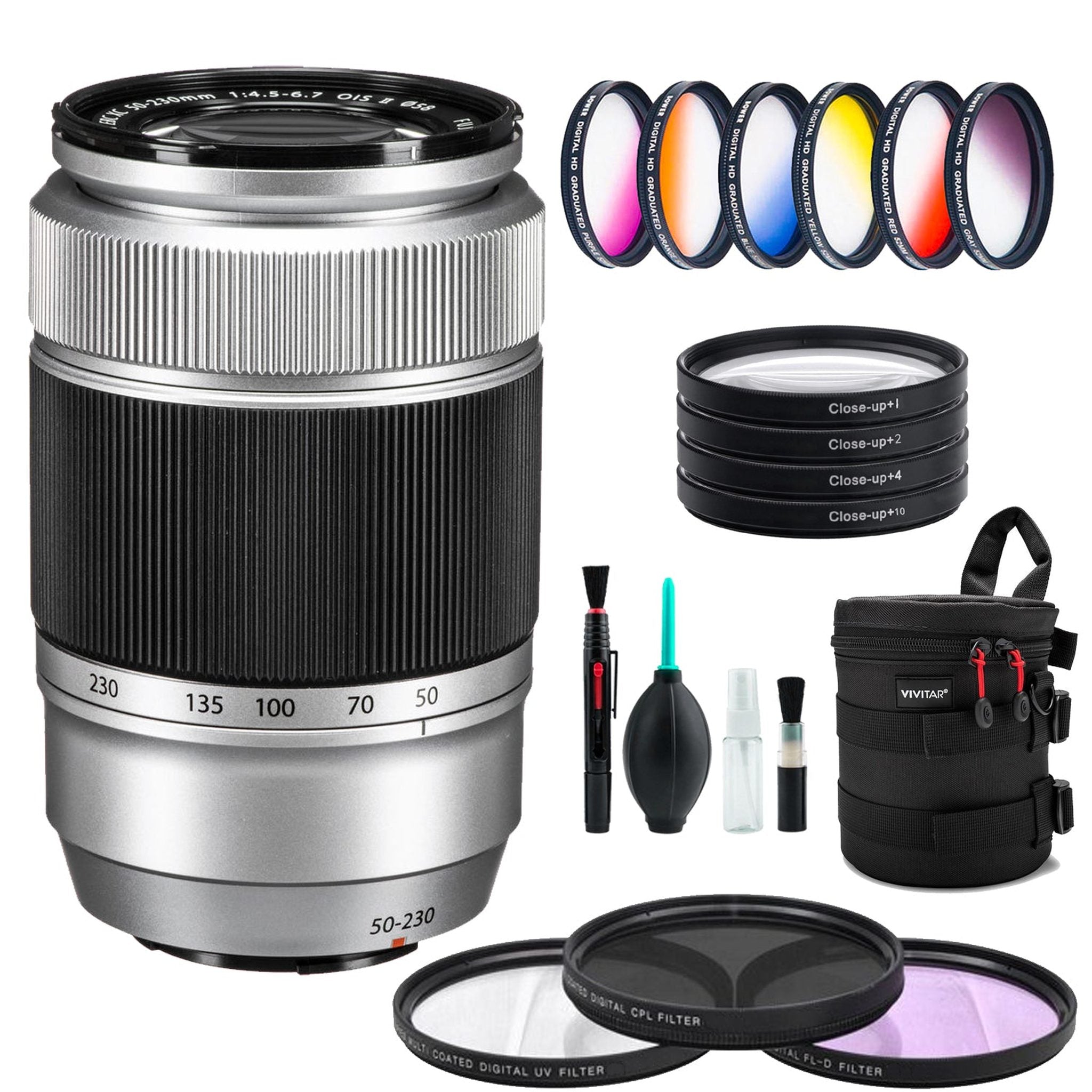 Fujifilm XC 50-230mm f/4.5-6.7 OIS II Lens Silver + Advanced Accessory Kit Fujifilm