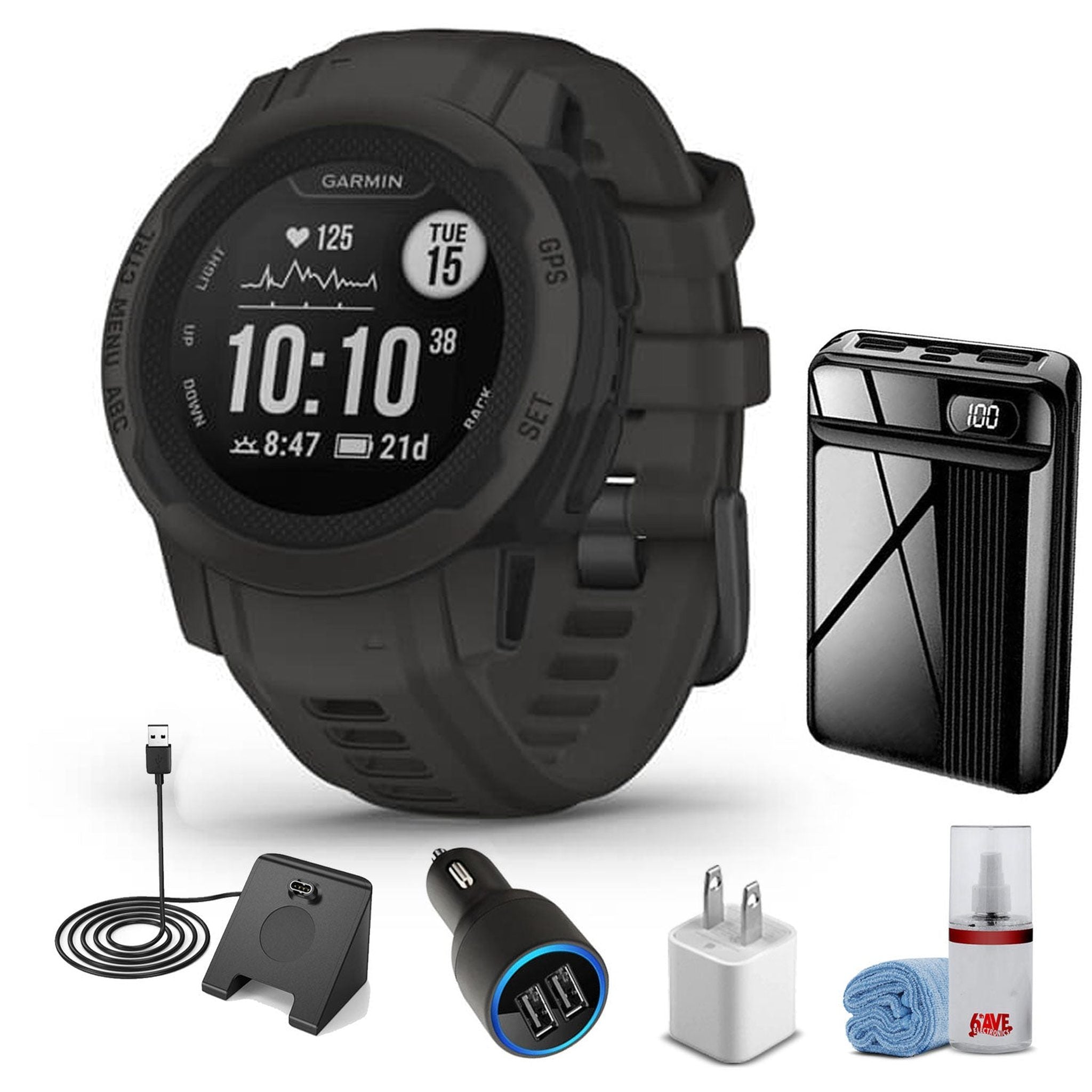 Garmin Instinct 2S - Standard Edition-Graphite With Pro Accessory Kit Garmin