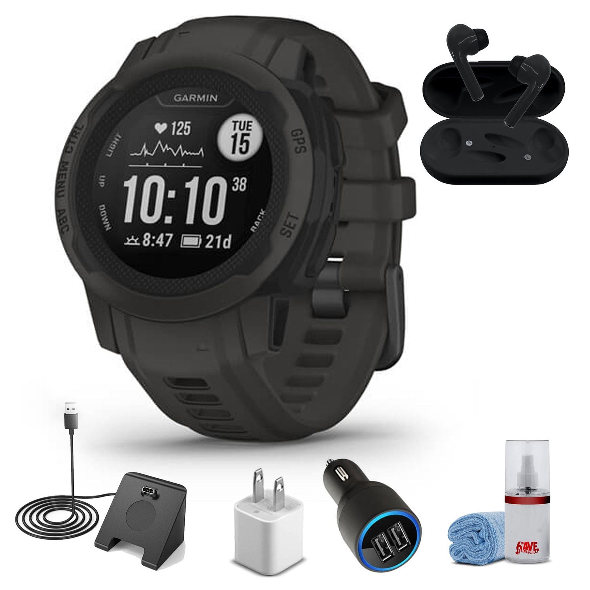 Garmin Instinct 2S - Standard Edition-Graphite With Deluxe Accessory Kit Garmin