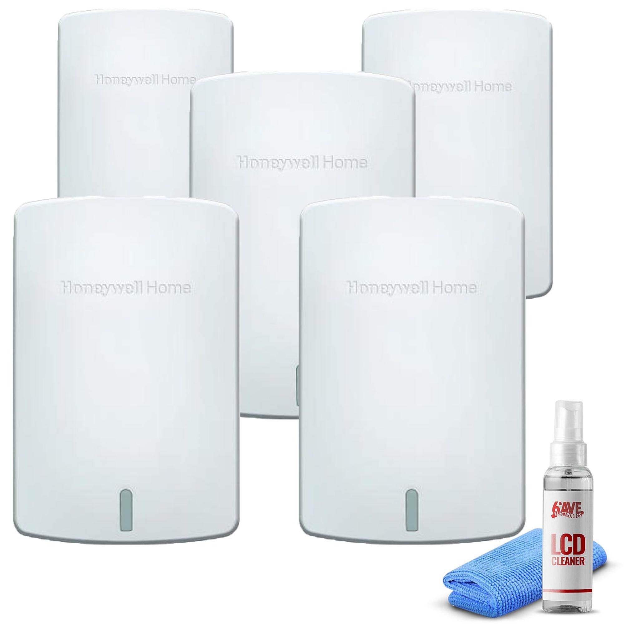 5-Pack Honeywell Wireless Indoor Sensor -White (C7189R1004/U) + LCD Cleaner