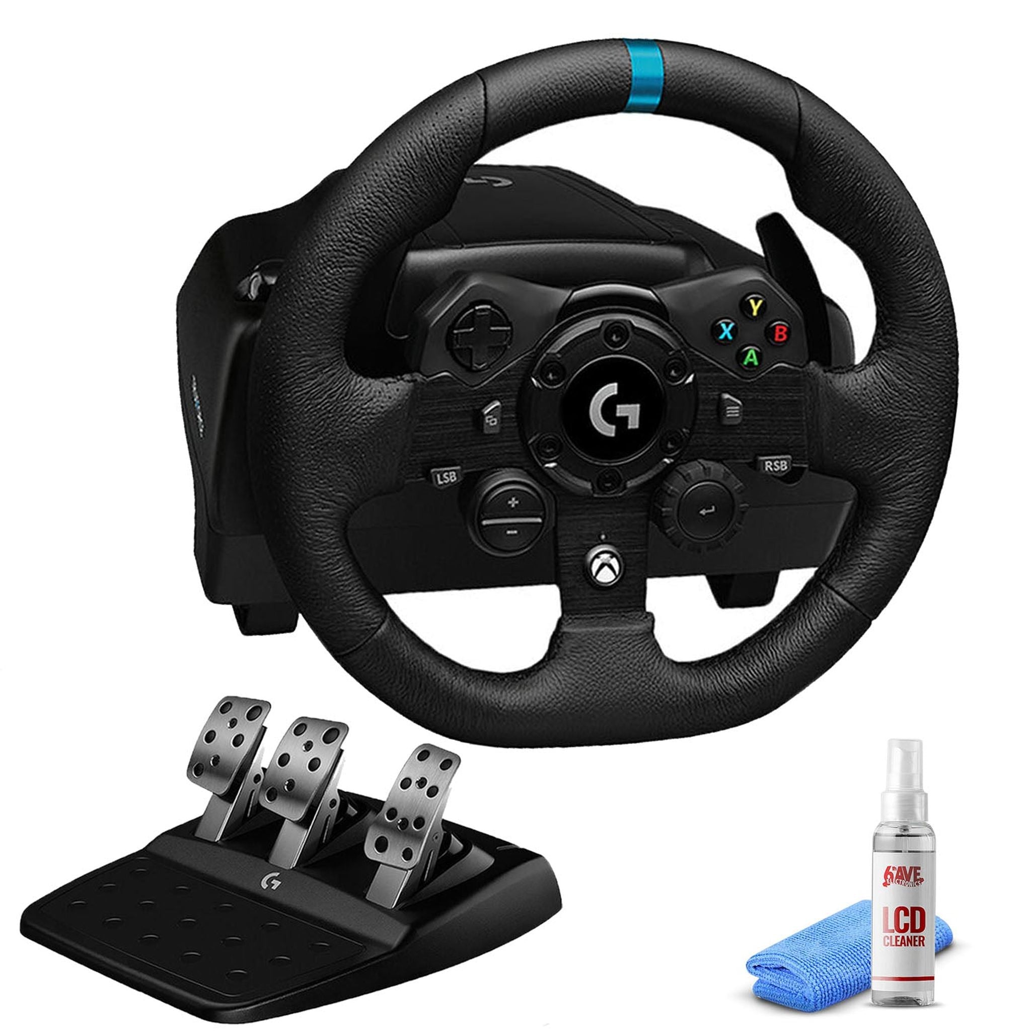 Logitech G923 Racing Wheel and Pedals For PC, Xbox X, Xbox One with Accessories Logitech