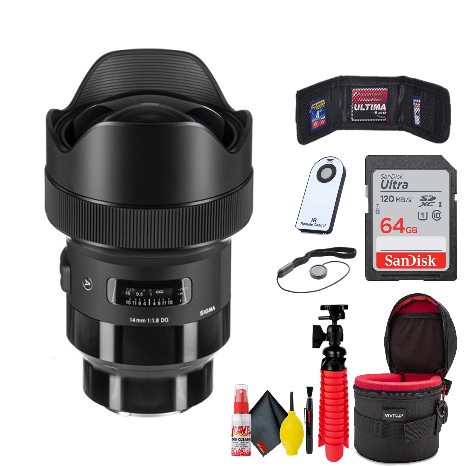 Sigma 14mm f/1.8 DG HSM Art Lens for Sony E Deluxe Bundle With Accessories Sigma