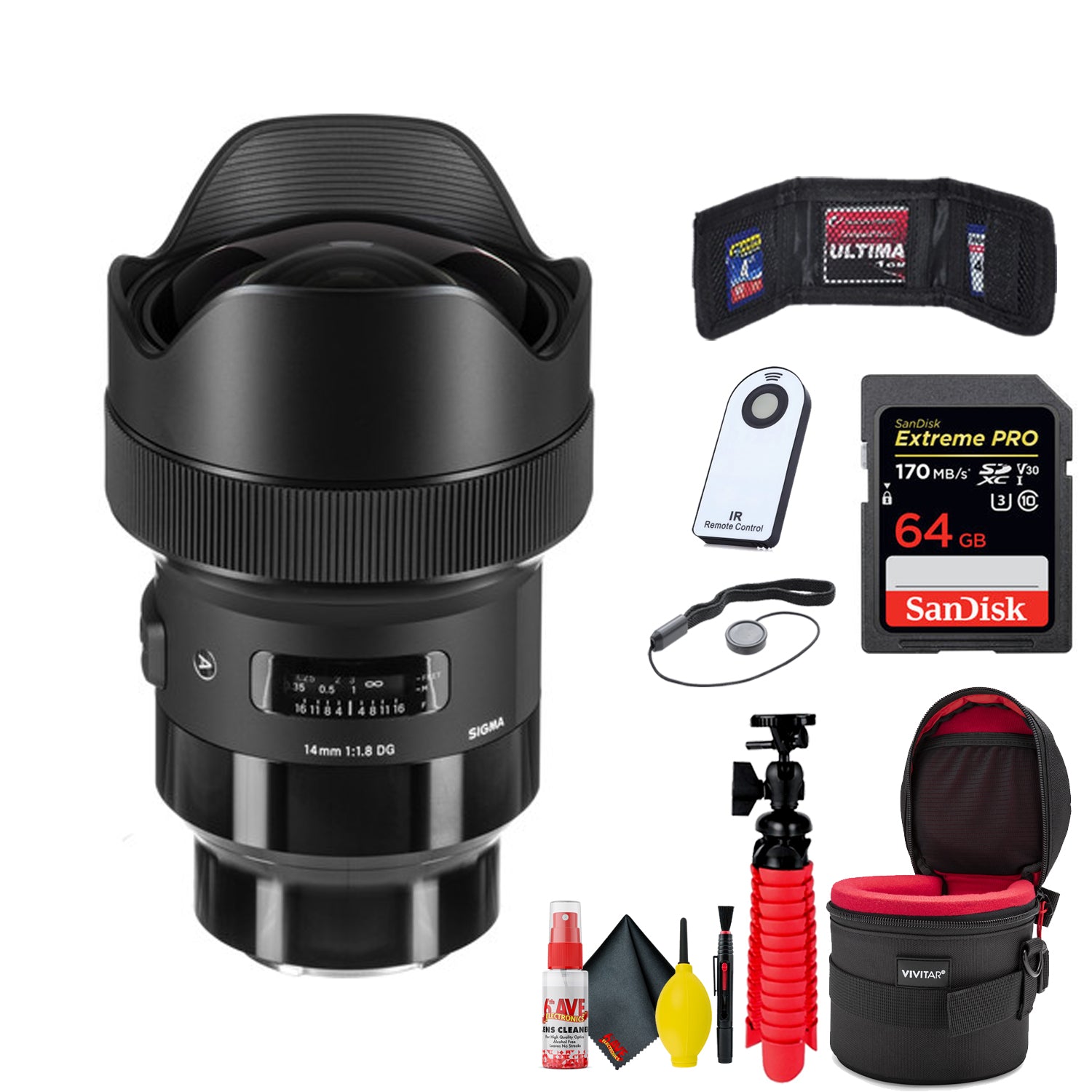 Sigma 14mm f/1.8 DG HSM Art Lens for Sony E Extreme Bundle With Accessories Sigma