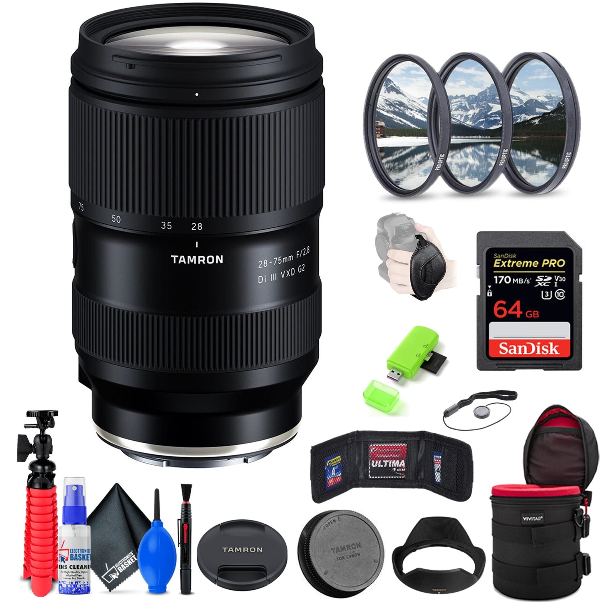 Tamron 28-75mm f/2.8 Di III VXD G2 Lens for Sony E + Accessories INTL Model Tamron