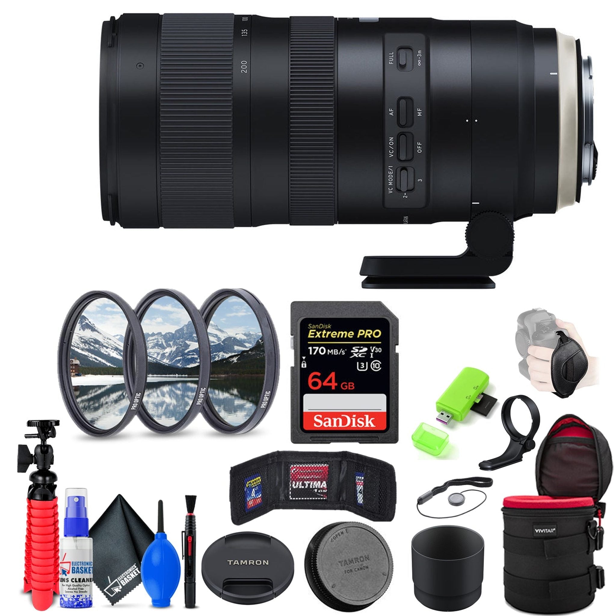 Tamron SP 70-200mm f/2.8 Di VC USD G2 Lens for Canon EF + Accessories INT Model Tamron