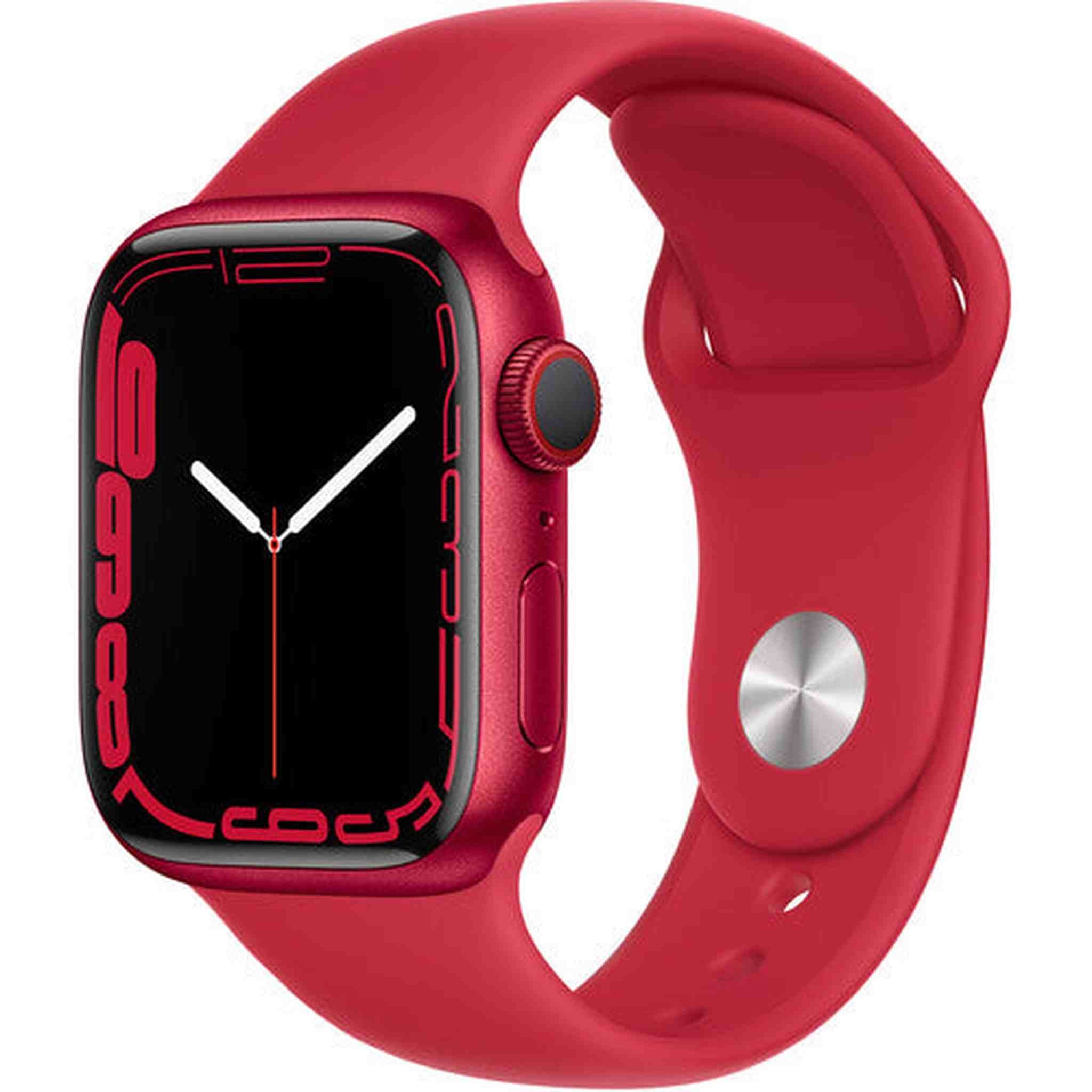 Apple Watch Series 7 GPS + Cellular, 45mm Product RED Aluminum Case with Product RED Sport Band - Regular Apple