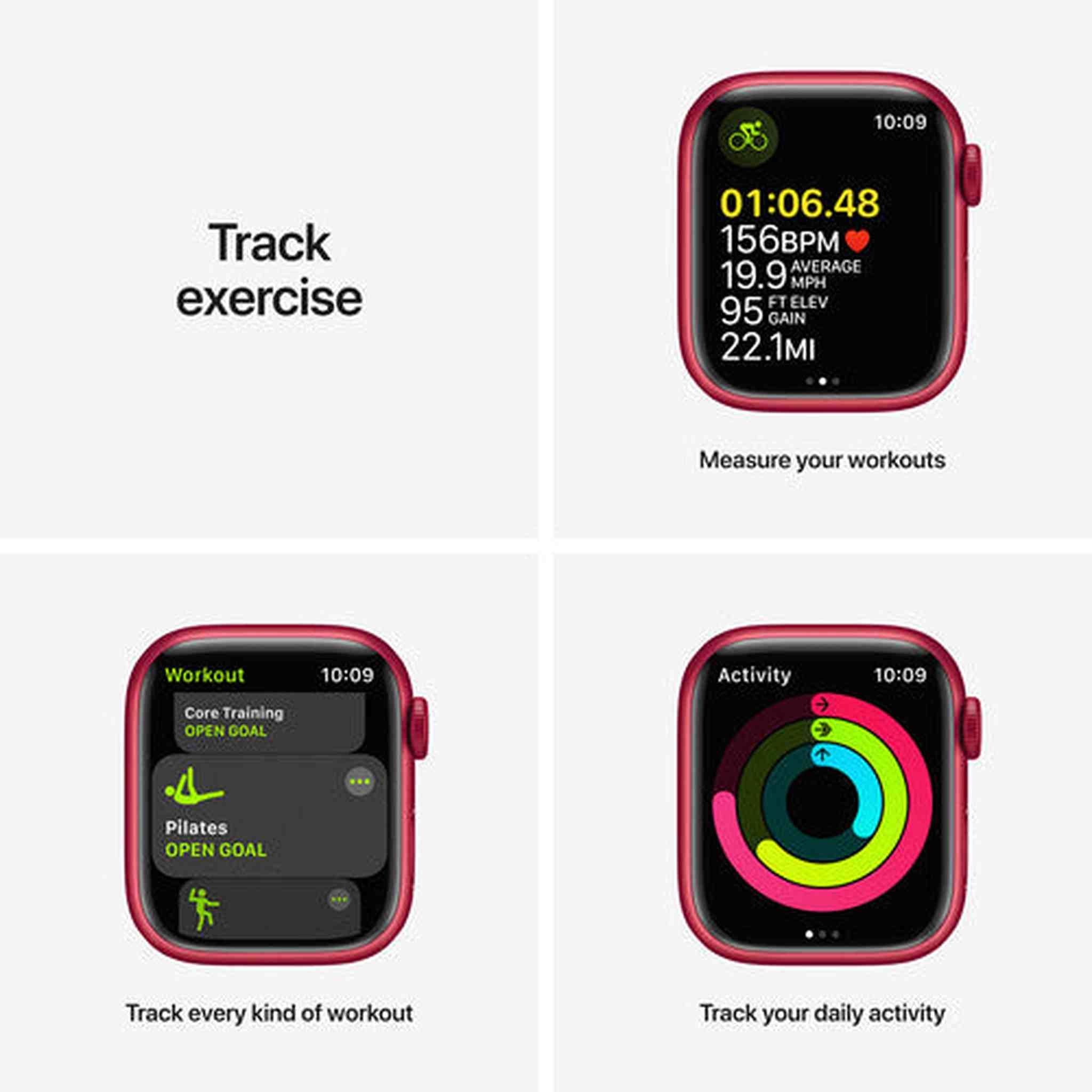 Apple Watch Series 7 GPS + Cellular, 45mm Product RED Aluminum Case with Product RED Sport Band - Regular Apple