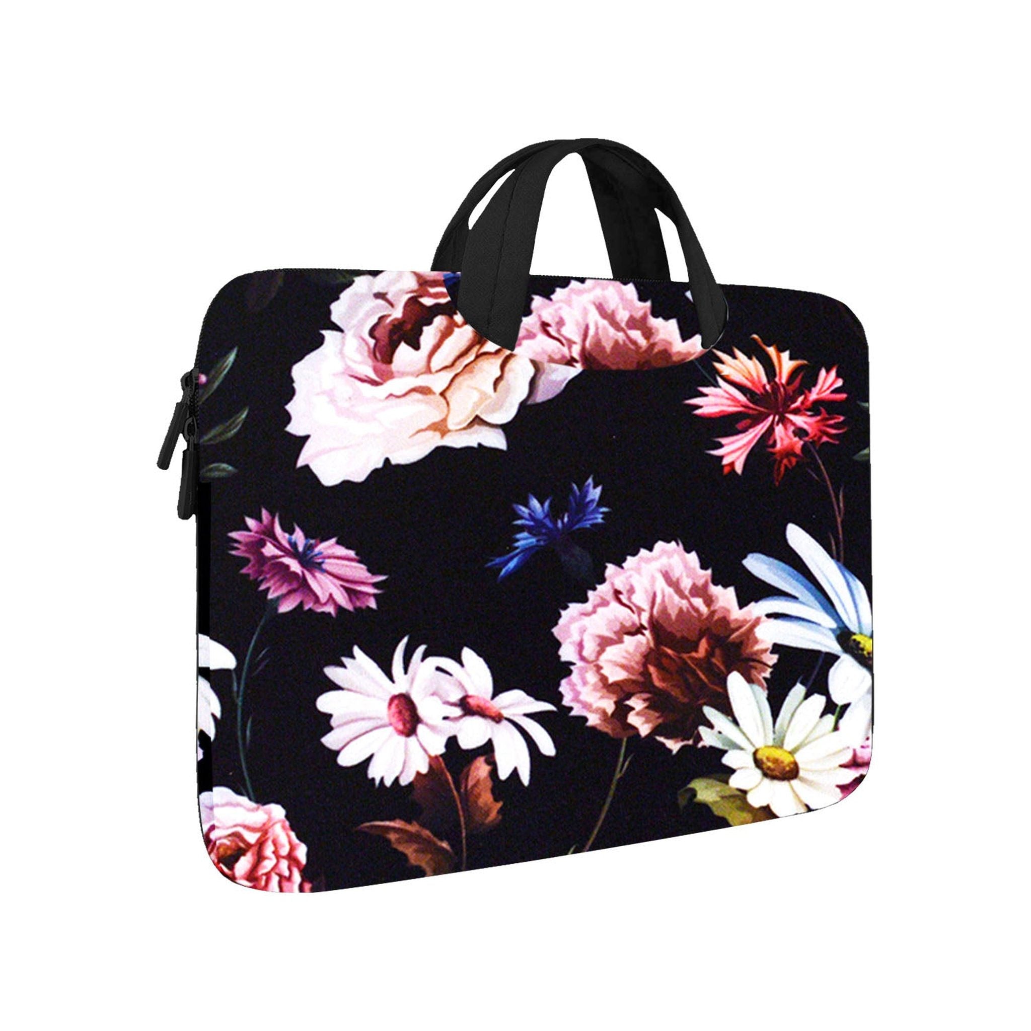 Tablet Travel Accessory Bundle with Black Floral Sleeve Digital Basics