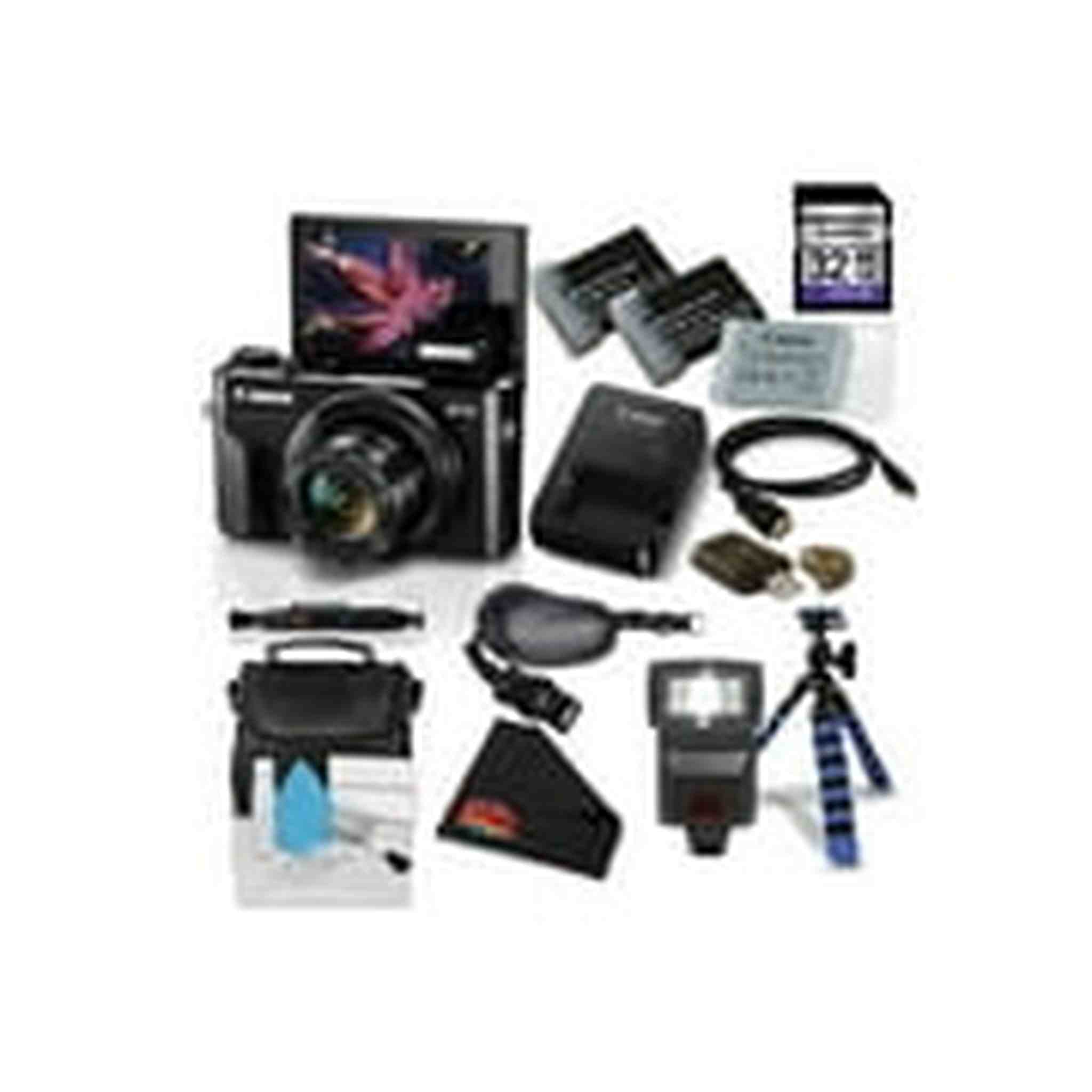 Canon PowerShot G7 X Mark II Digital Camera 1066C001 International Model Bundle with 32GB Memory Card + Flexible Tripod Canon