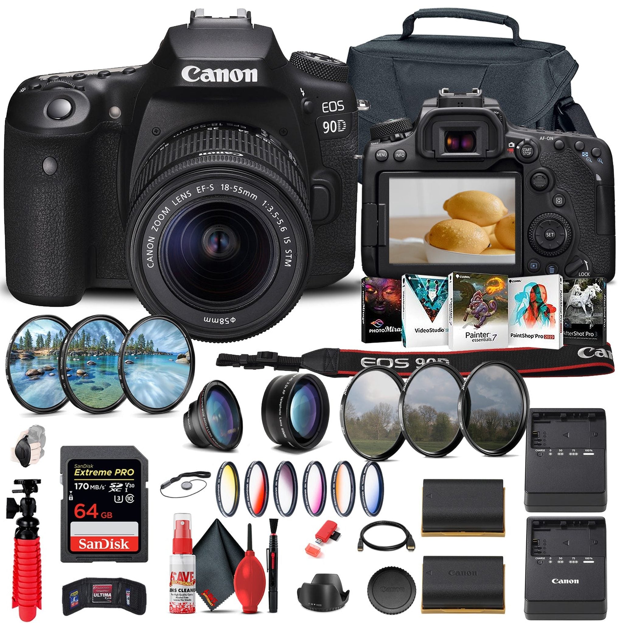 Canon EOS 90D DSLR Camera with 18-55mm Lens 3616C009 + Canon EF 24-70mm Lens Canon