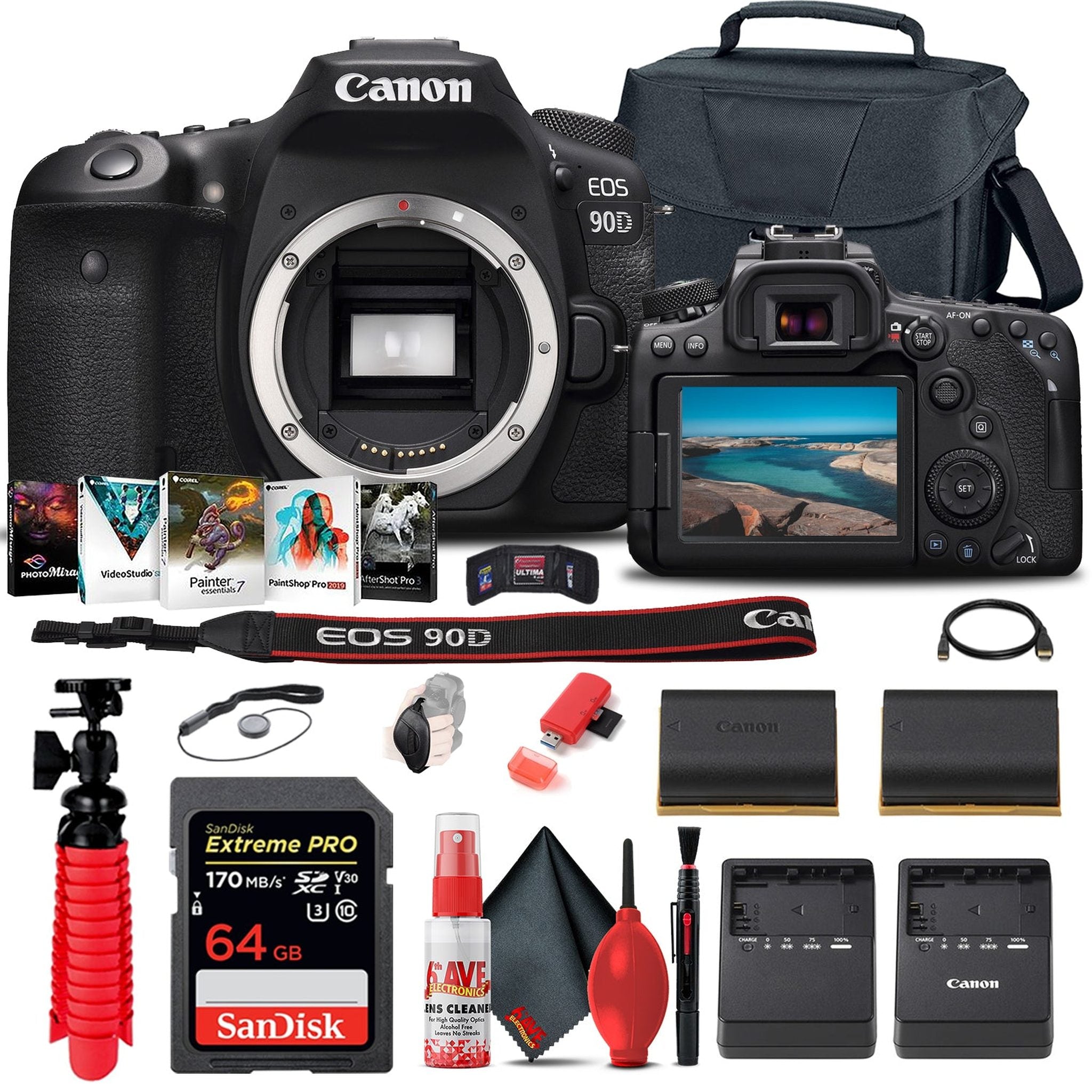 Canon EOS 90D DSLR Camera Body Only 3616C002 Graphic Bundle Canon