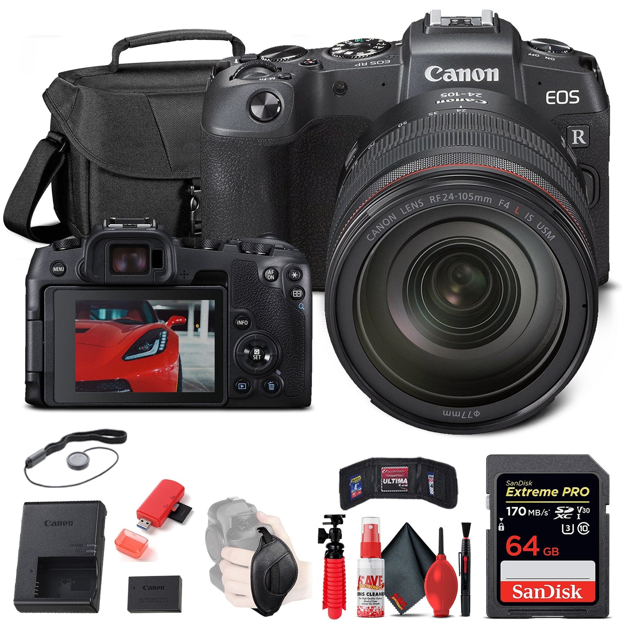 Canon EOS RP Mirrorless Camera with 24-105mm Lens 3380C012 + 64GB Base Bundle Canon