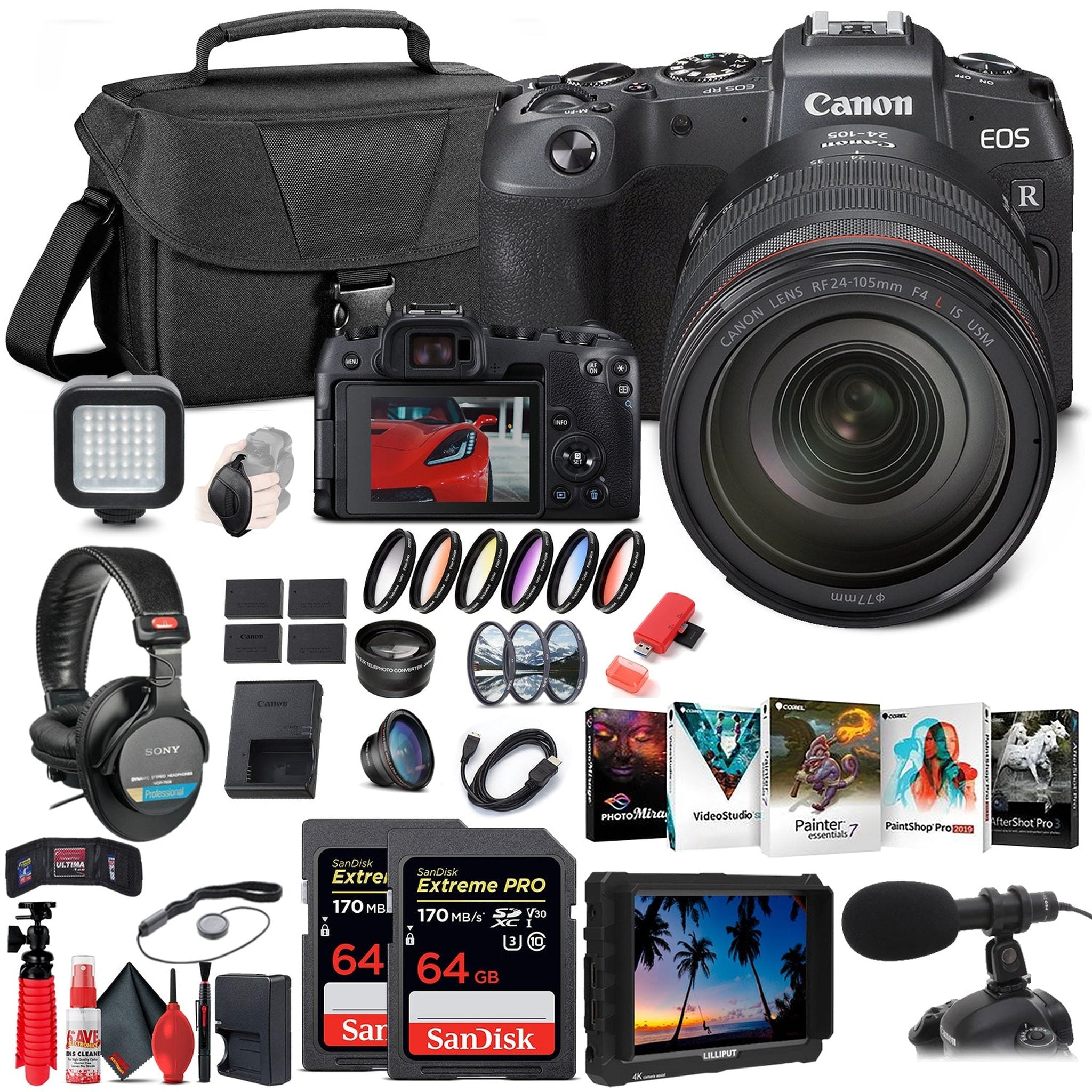 Canon EOS RP Mirrorless Digital Camera with 24-105mm Lens 3380C012 Filter Set Bundle Canon