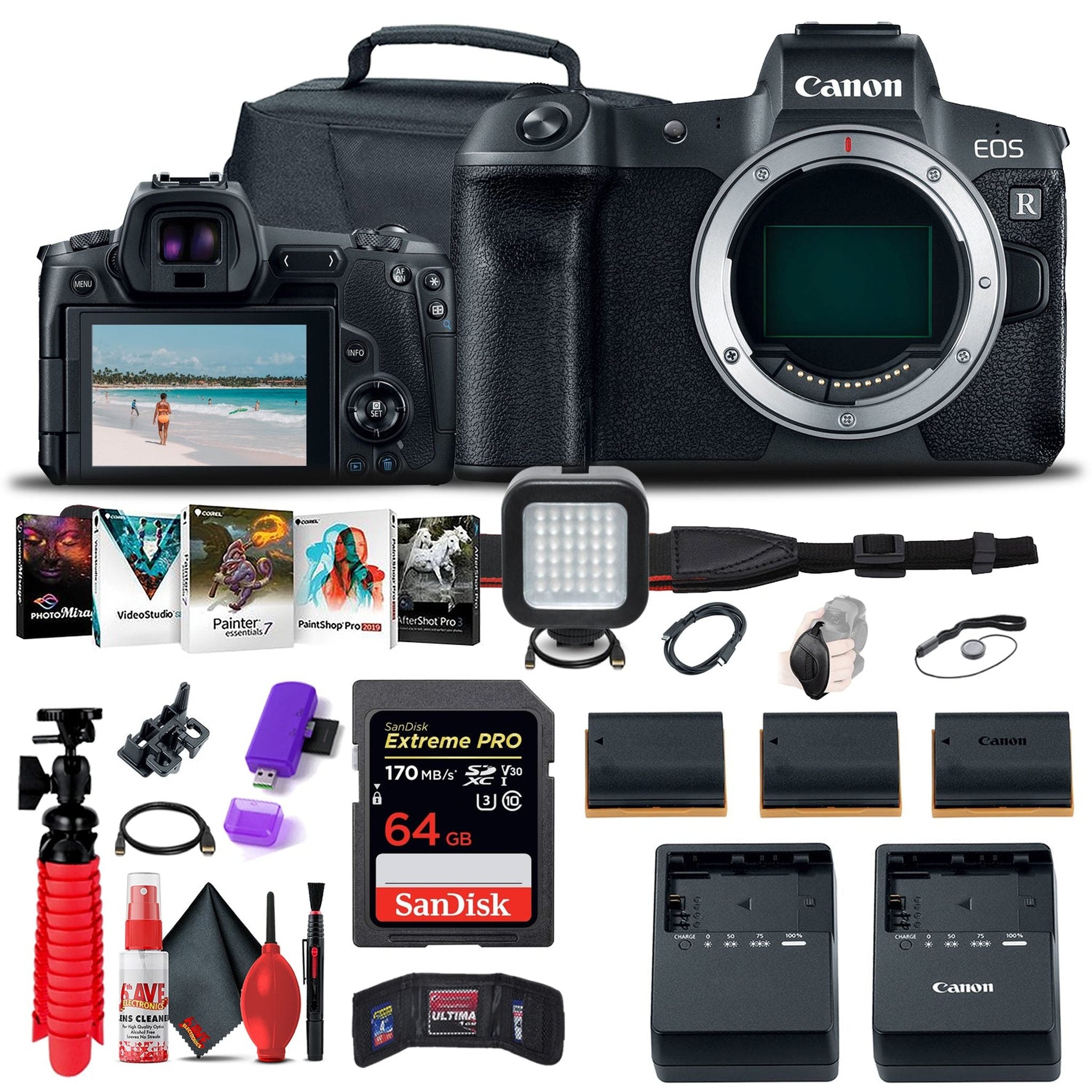 Canon EOS R Mirrorless Digital Camera 3075C002 + 64GB Memory Card Pro Bundle Canon