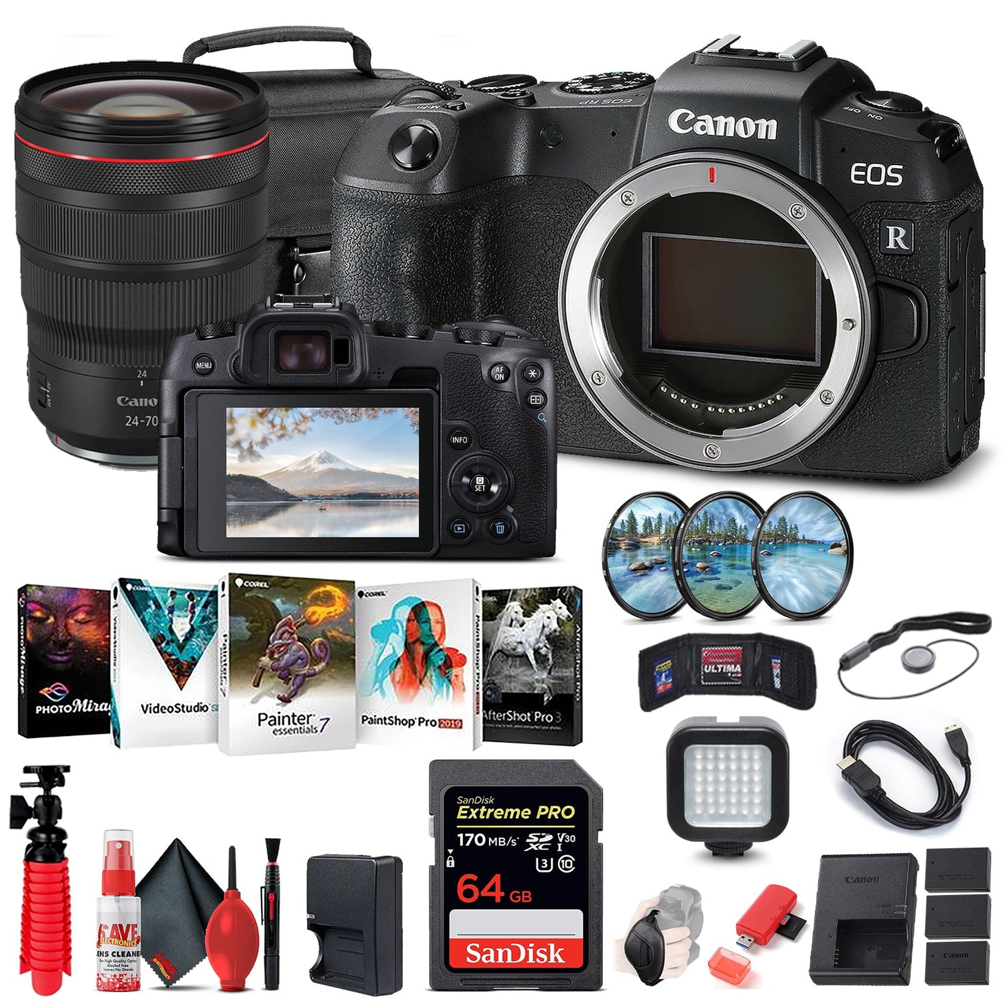 Canon EOS RP Mirrorless Digital Camera 3380C002 + Canon RF 24-70mm Ultimate Bundle Canon