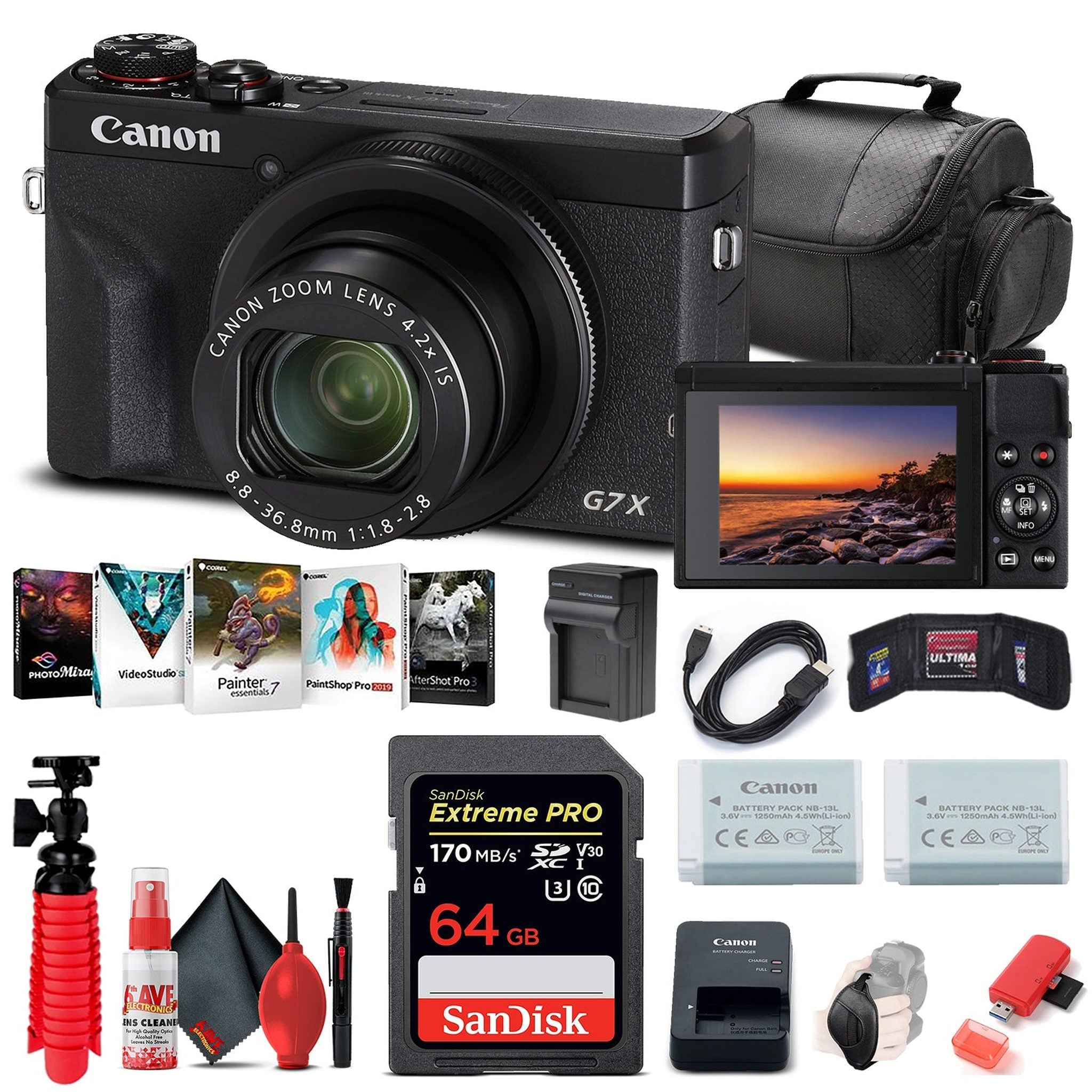 Canon PowerShot G7 X Mark III Digital Camera 3637C001 + 64GB Card Starter Bundle Canon