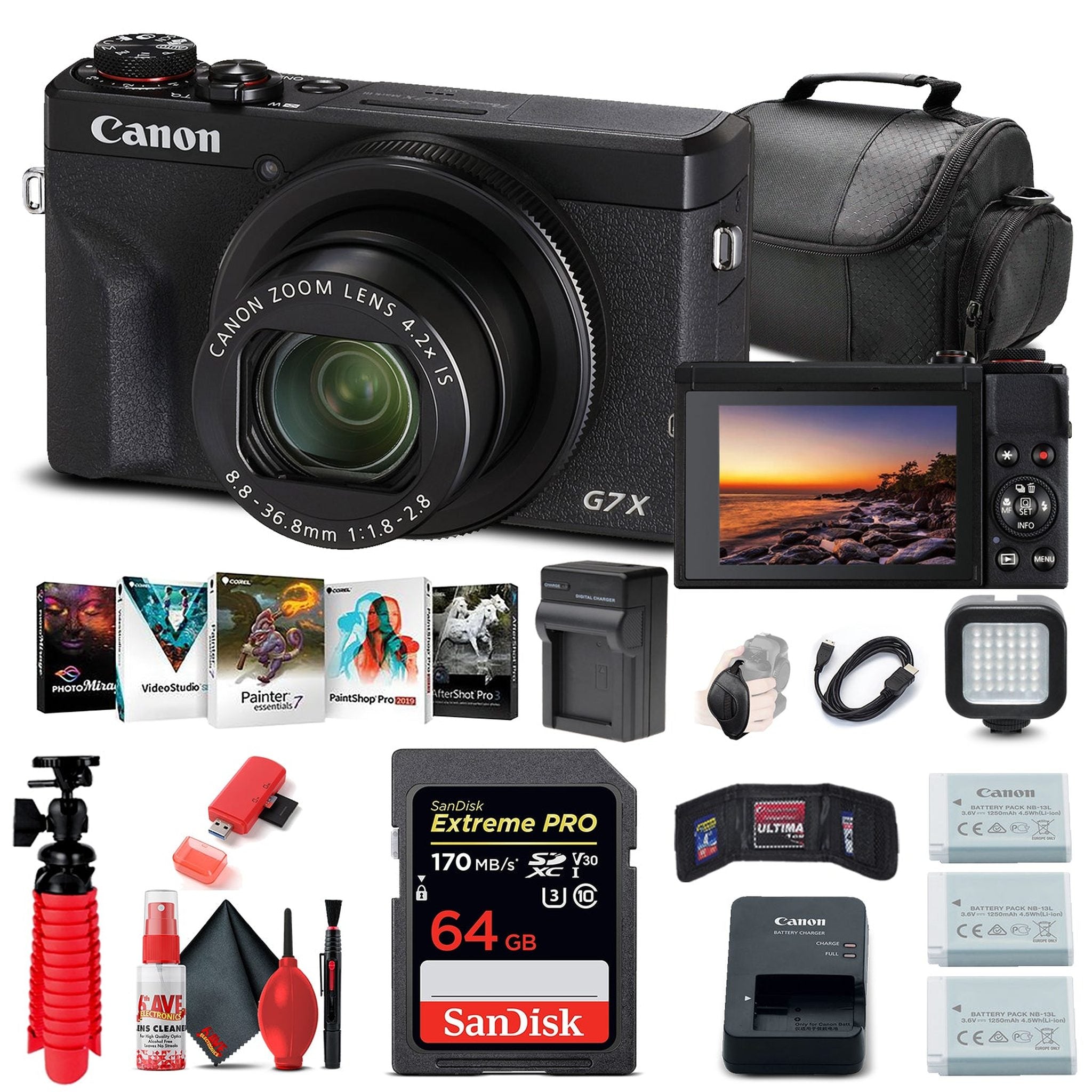 Canon PowerShot G7 X Mark III Digital Camera 3637C001 + 64GB Card Pro Bundle Canon