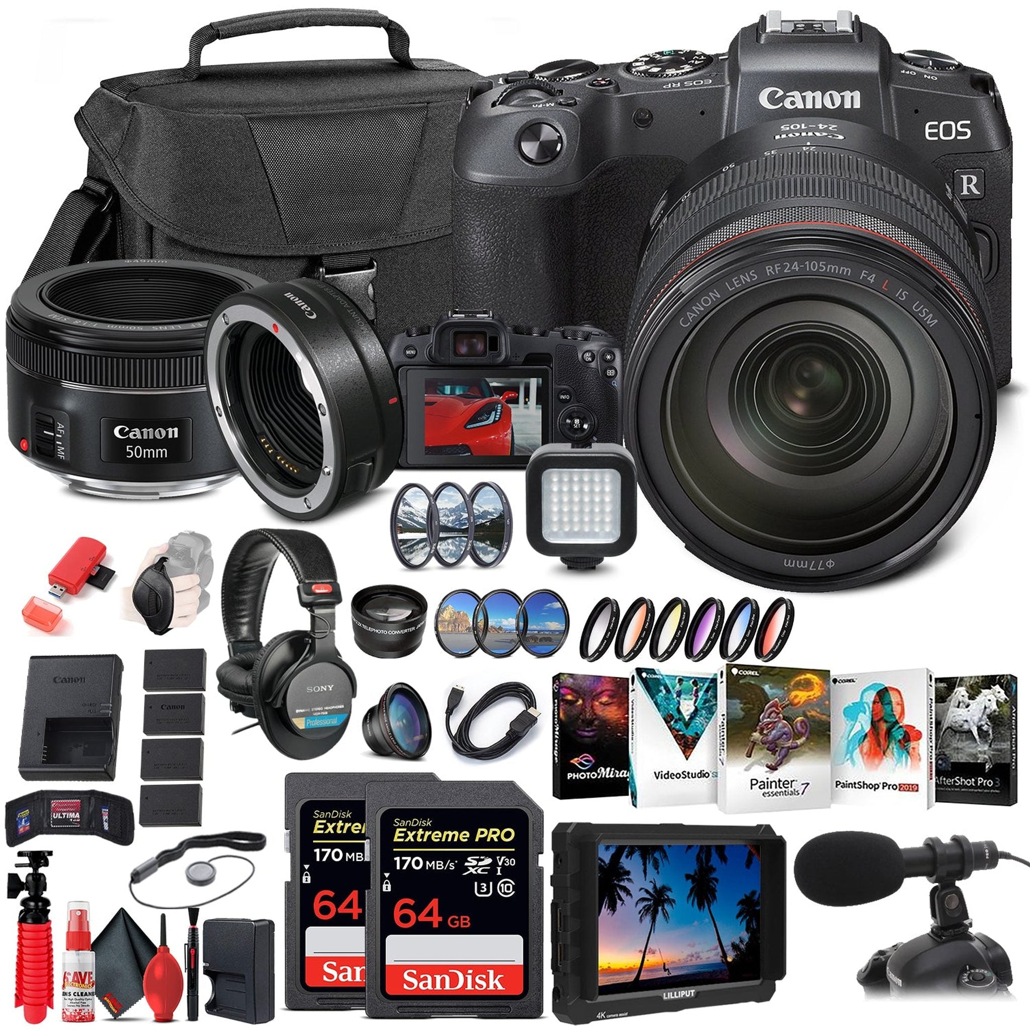 Canon EOS RP Mirrorless Digital Camera with 24-105mm Lens 3380C012 Ultimate Bundle Canon