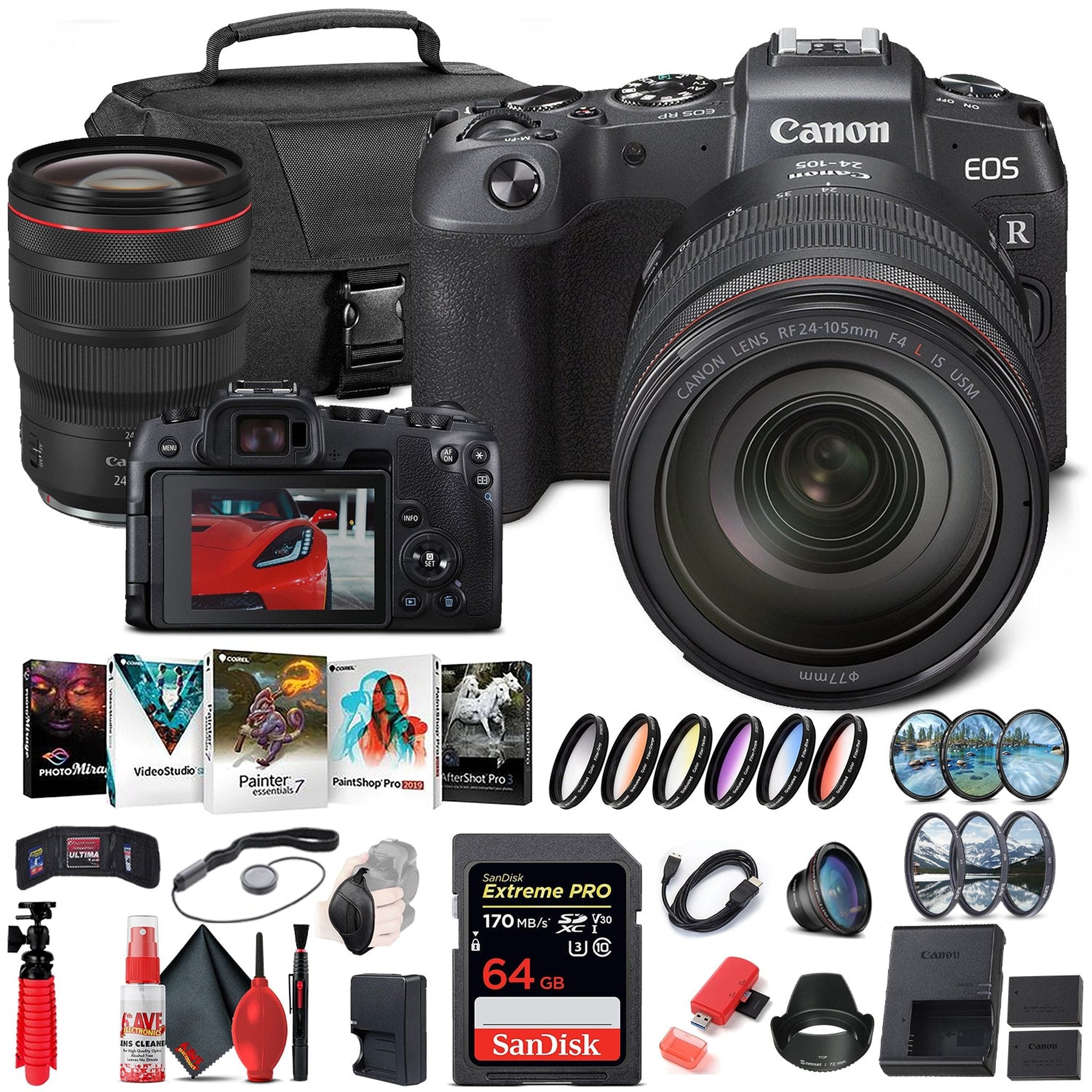 Canon EOS RP Mirrorless Digital Camera with 24-105mm Lens 3380C012 + Canon RF Ultimate Bundle Canon