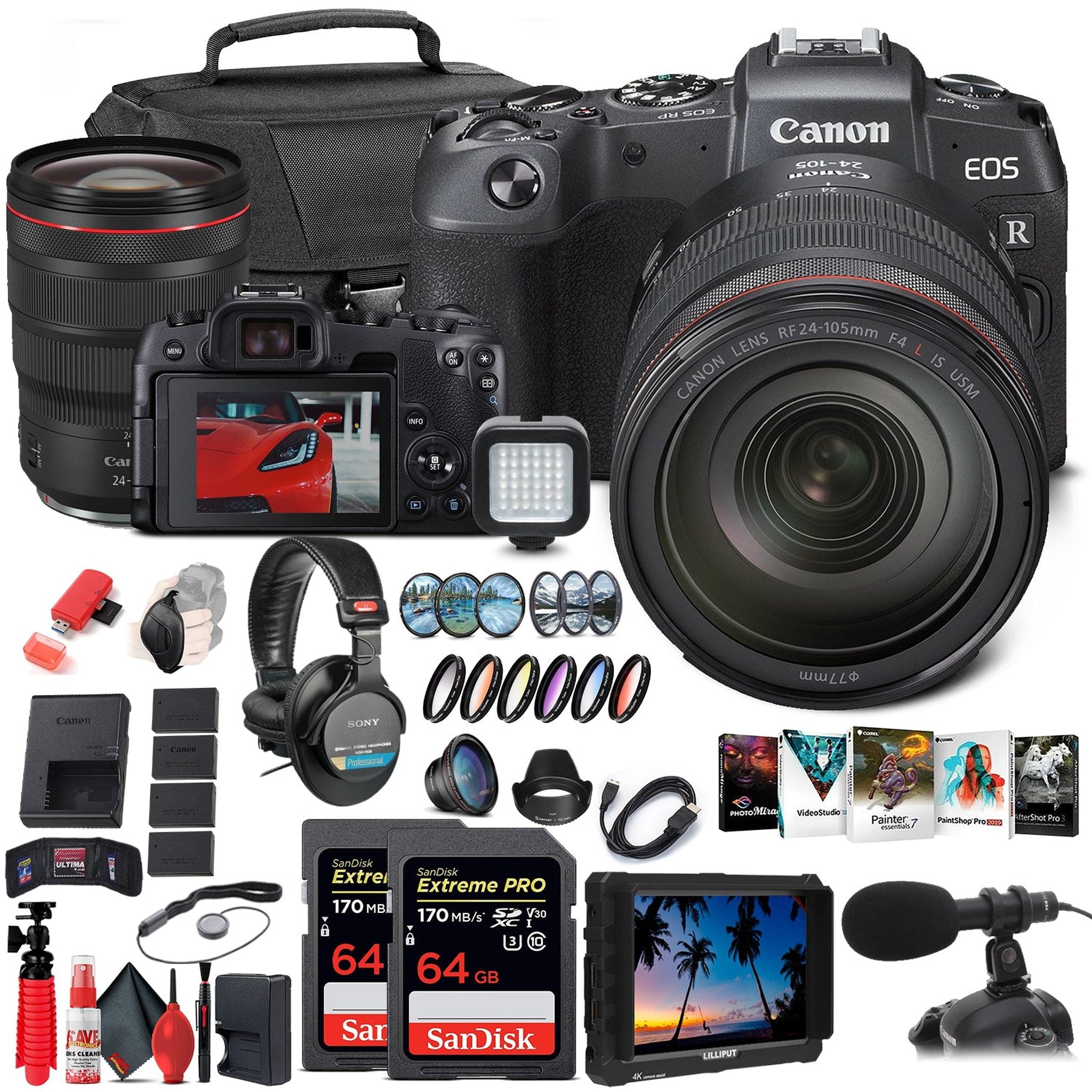 Canon EOS RP Mirrorless Digital Camera with 24-105mm Lens 3380C012 + Canon RF Advanced Bundle Canon