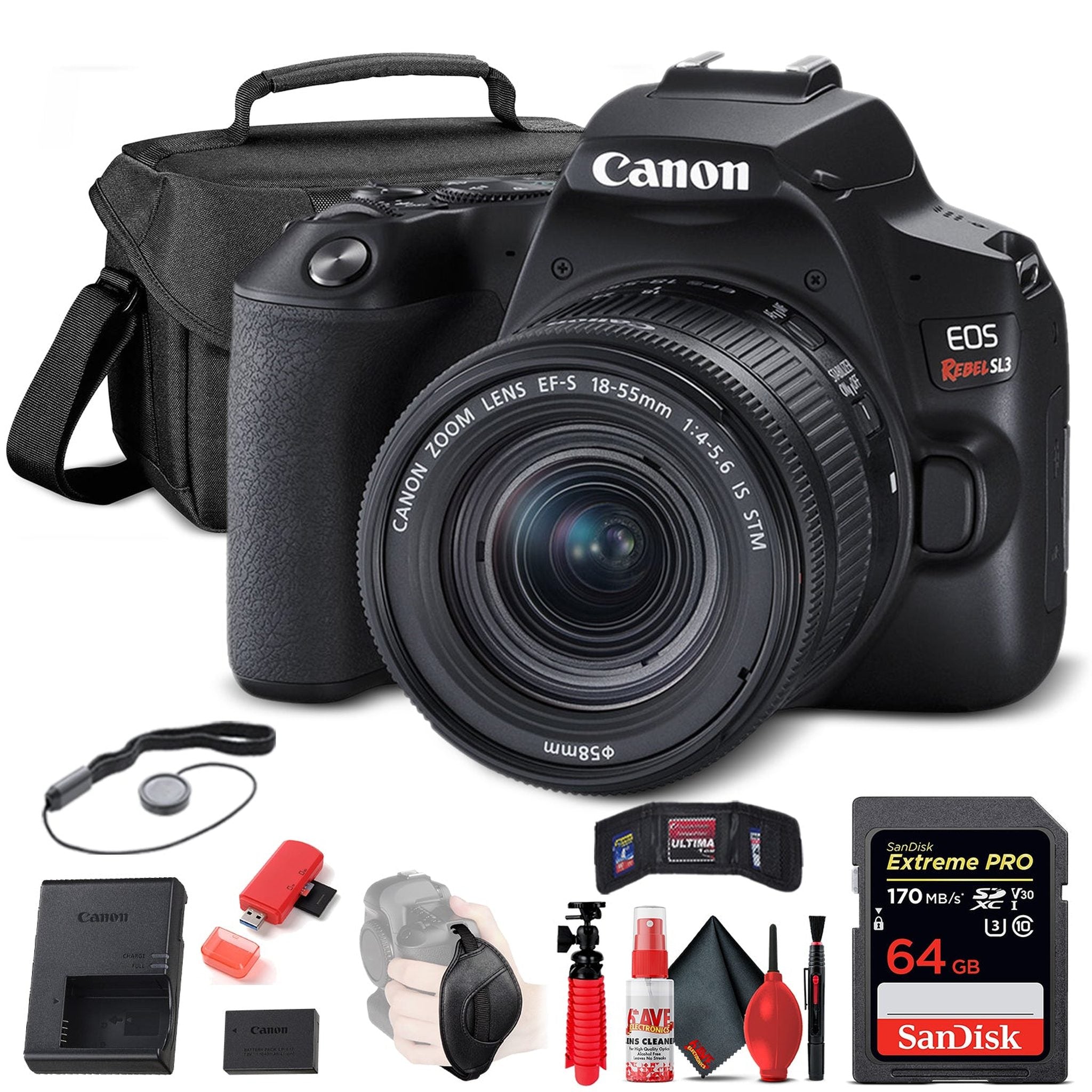 Canon EOS Rebel SL3 DSLR Camera W/ 18-55mm Lens Black 3453C002 Ultimate Filter Set Bundle Canon