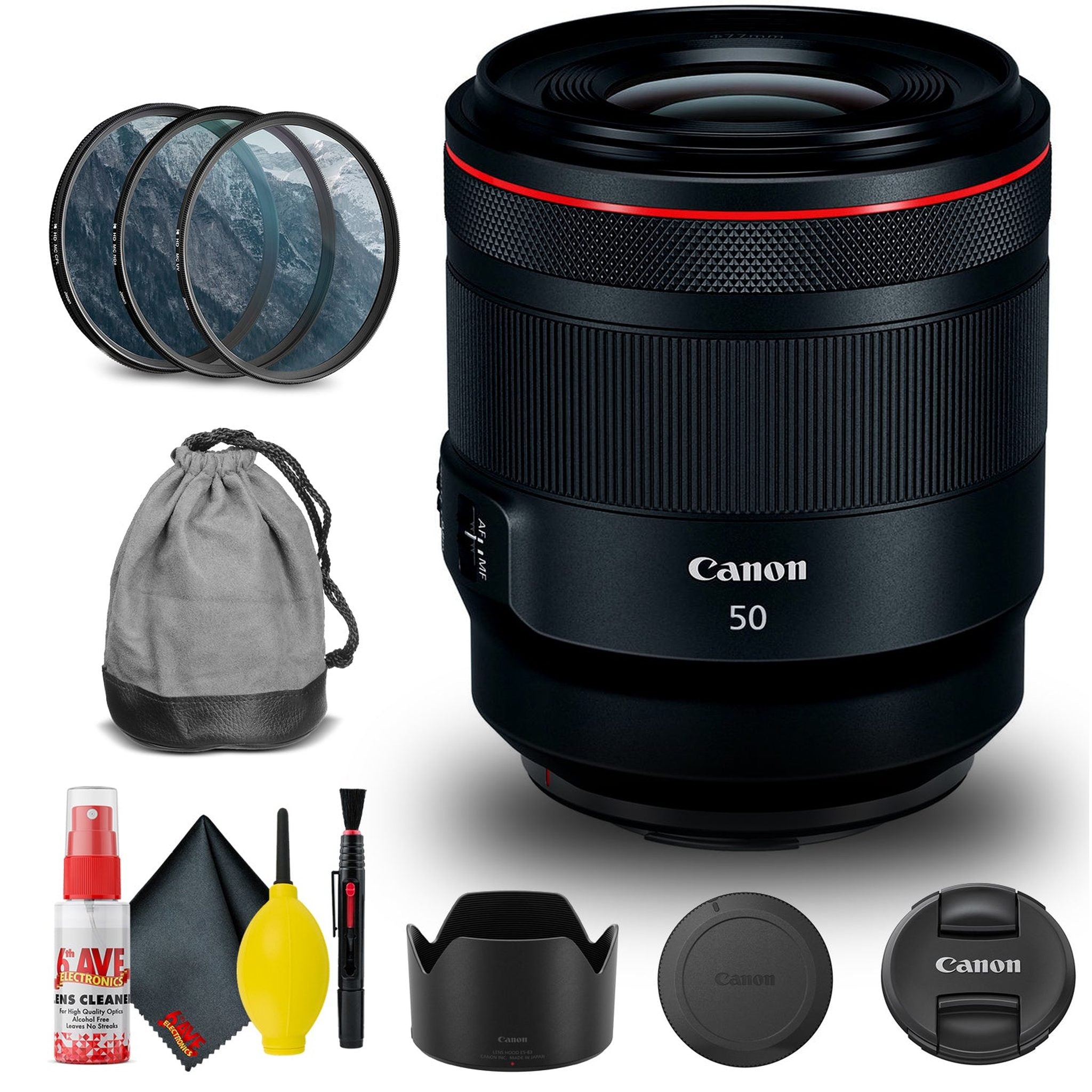 Canon RF 50mm f/1.2L USM Lens 2959C002 + Filter Kit + Cap Keeper + More Canon