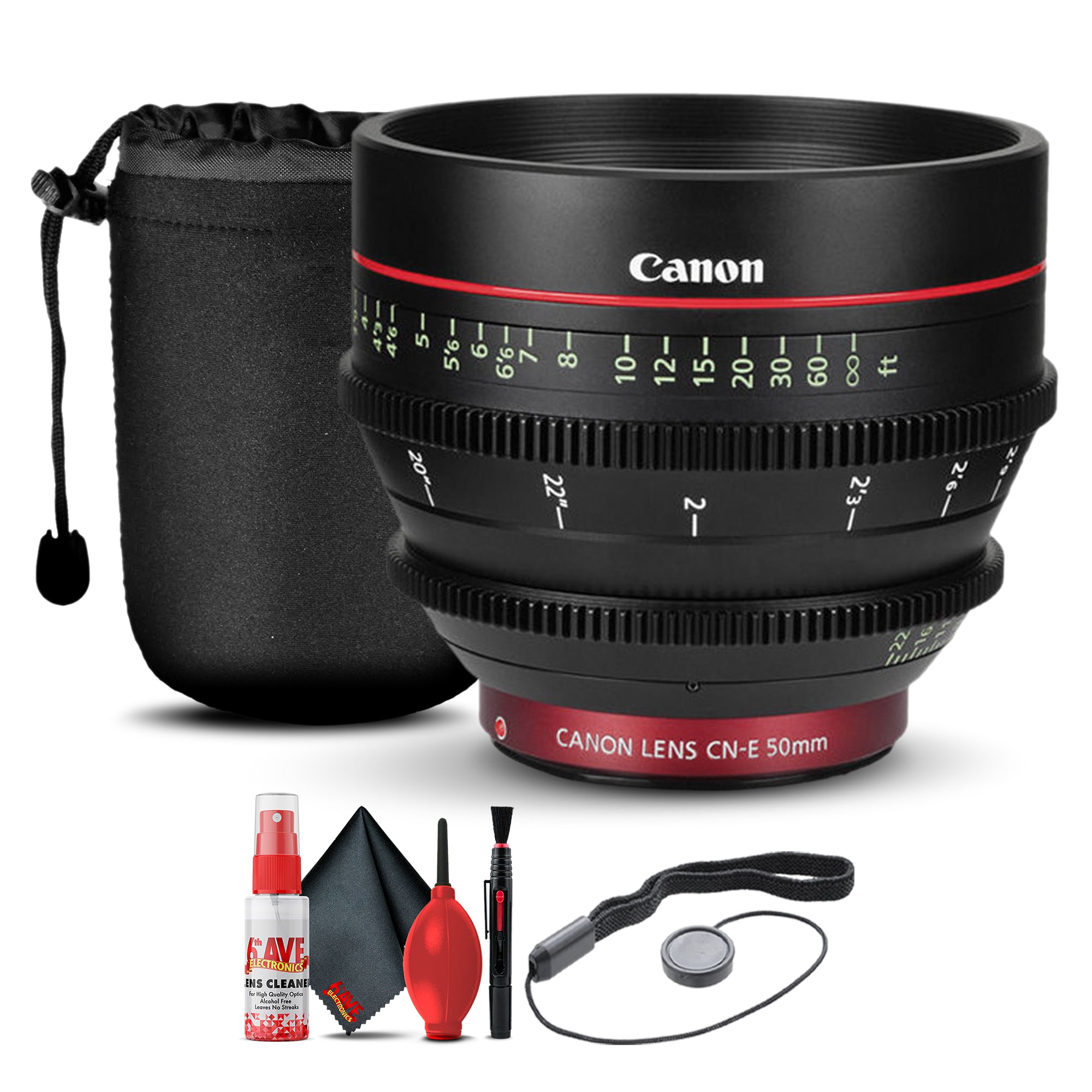 Canon CN-E 50mm T1.3 L F Cine Lens 6570B001 + Lens Pouch + Cap Keeper + More Canon