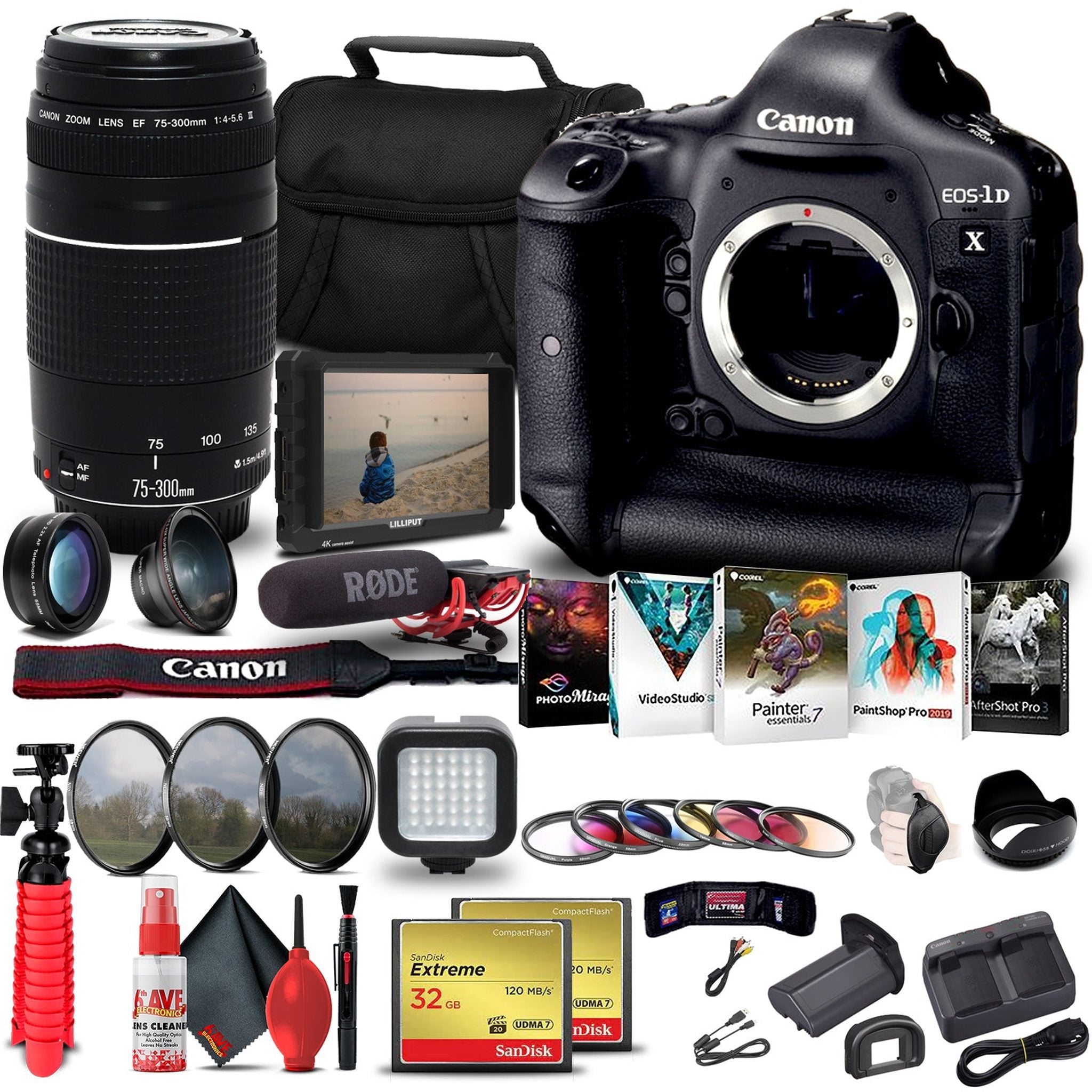 Canon EOS-1D X DSLR Camera Body Only + Canon Lens Storage Bundle Canon