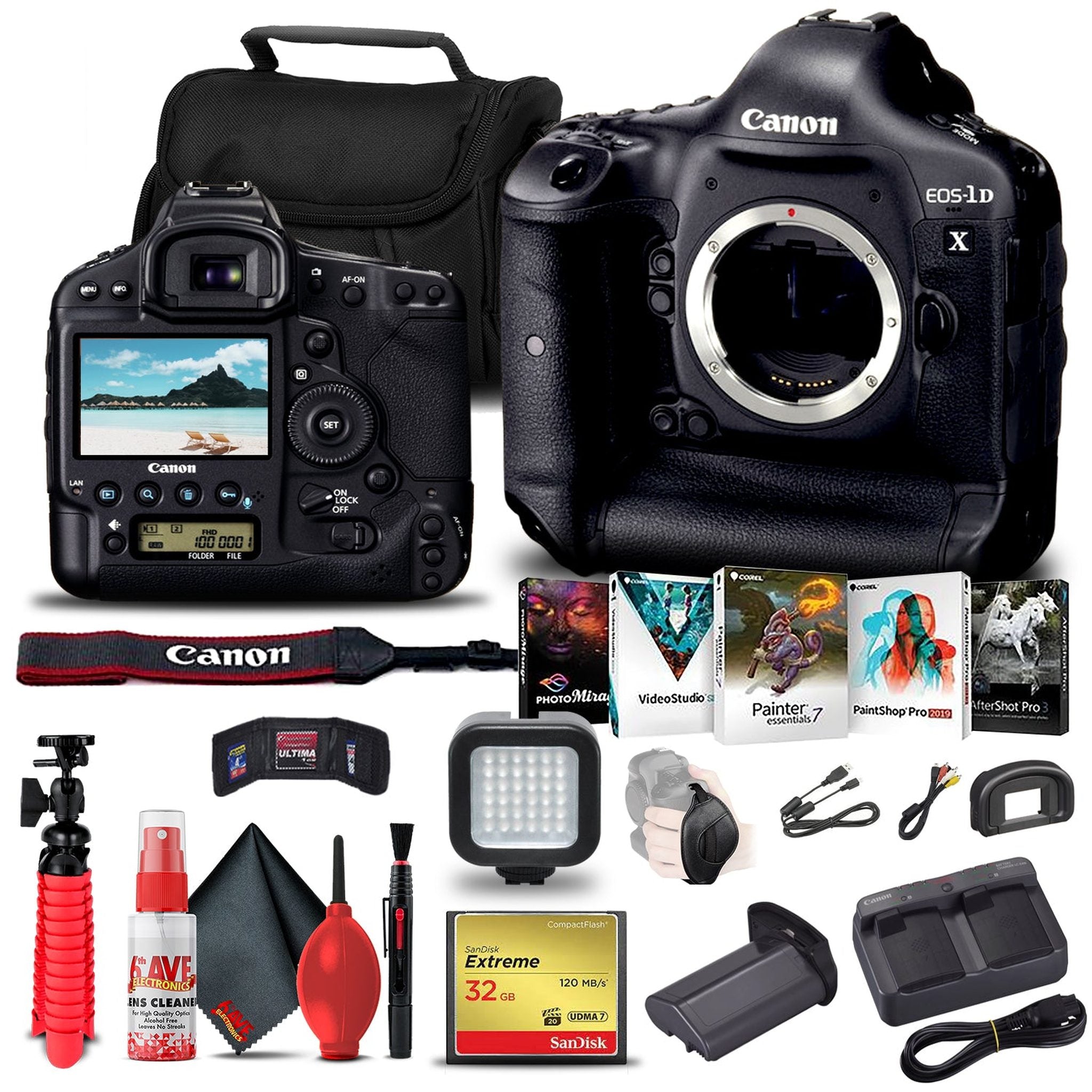 Canon EOS-1D X DSLR Camera Body Only + 32GB Card Graphic Bundle Canon