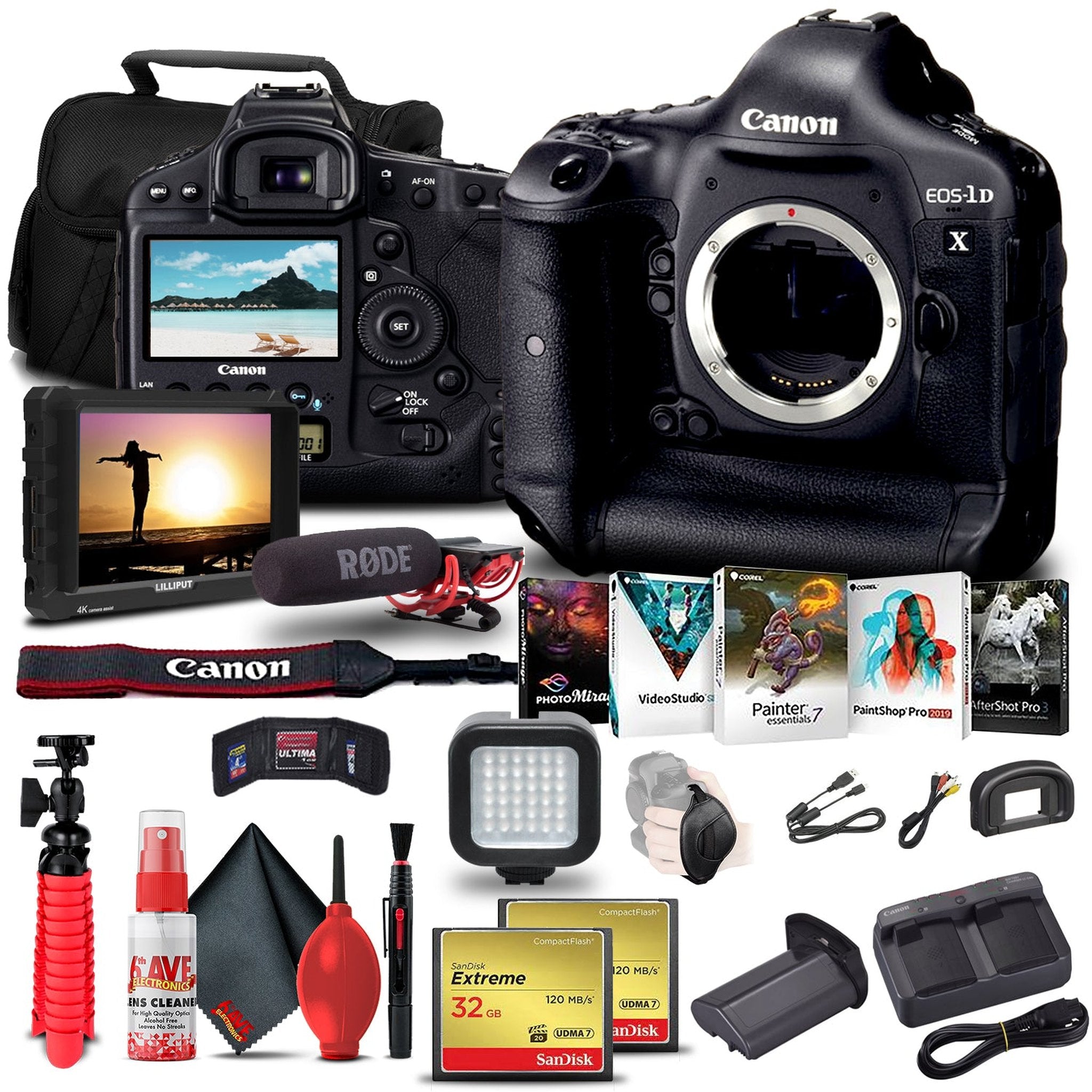 Canon EOS-1D X DSLR Camera Body Only + 4K Monitor Pro Bundle Canon