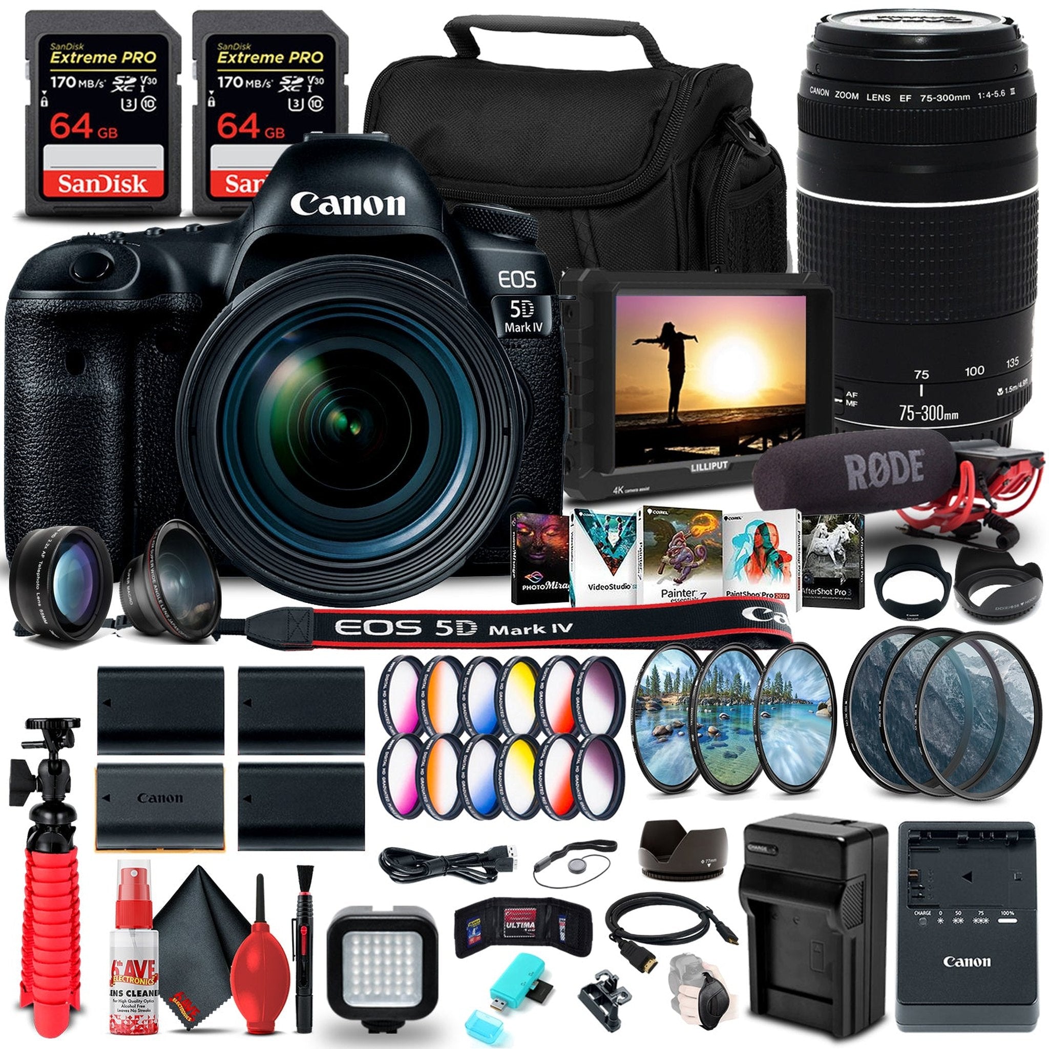 Canon EOS 5D Mark IV DSLR Camera with 24-70mm f/4L Lens 1483C018 Bundle Canon